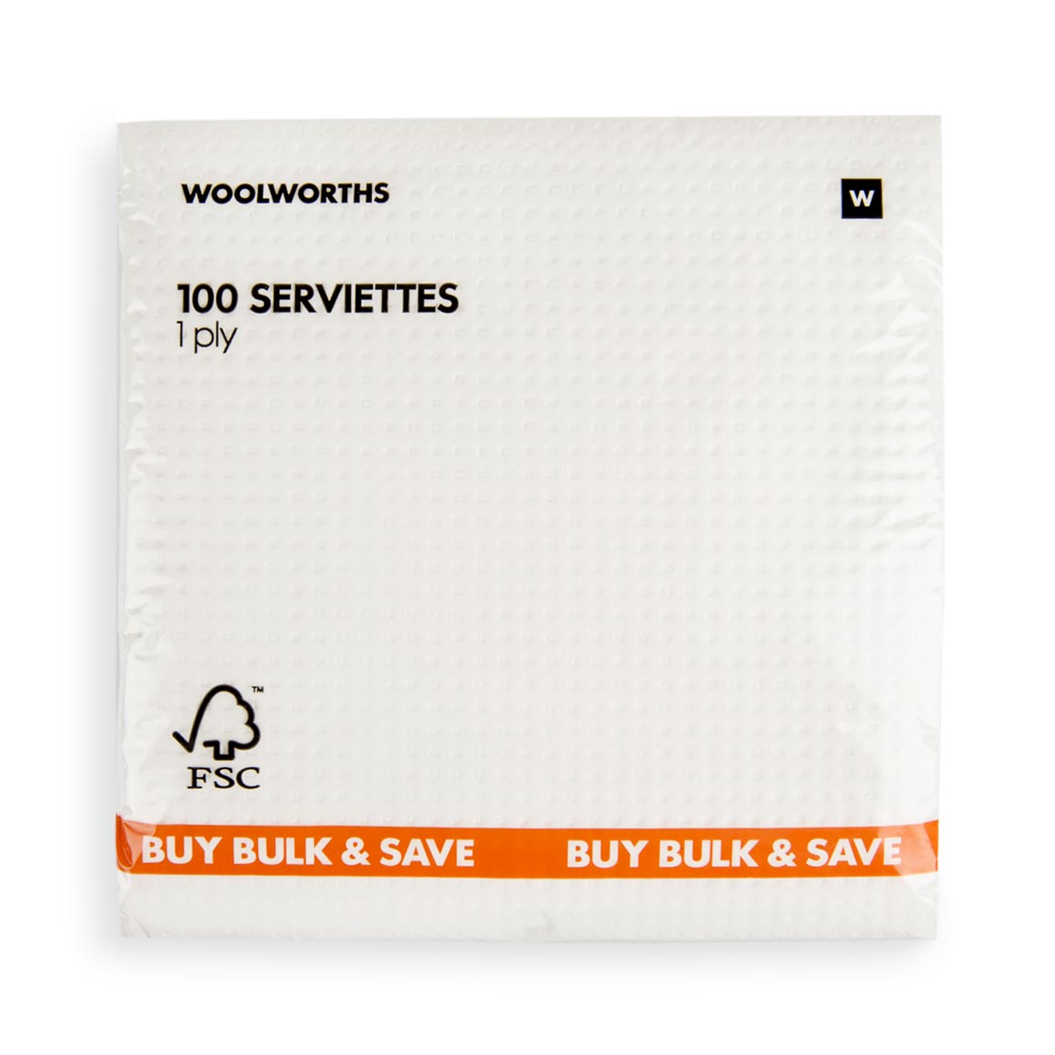 1 Ply Everyday White Serviettes 100 pk