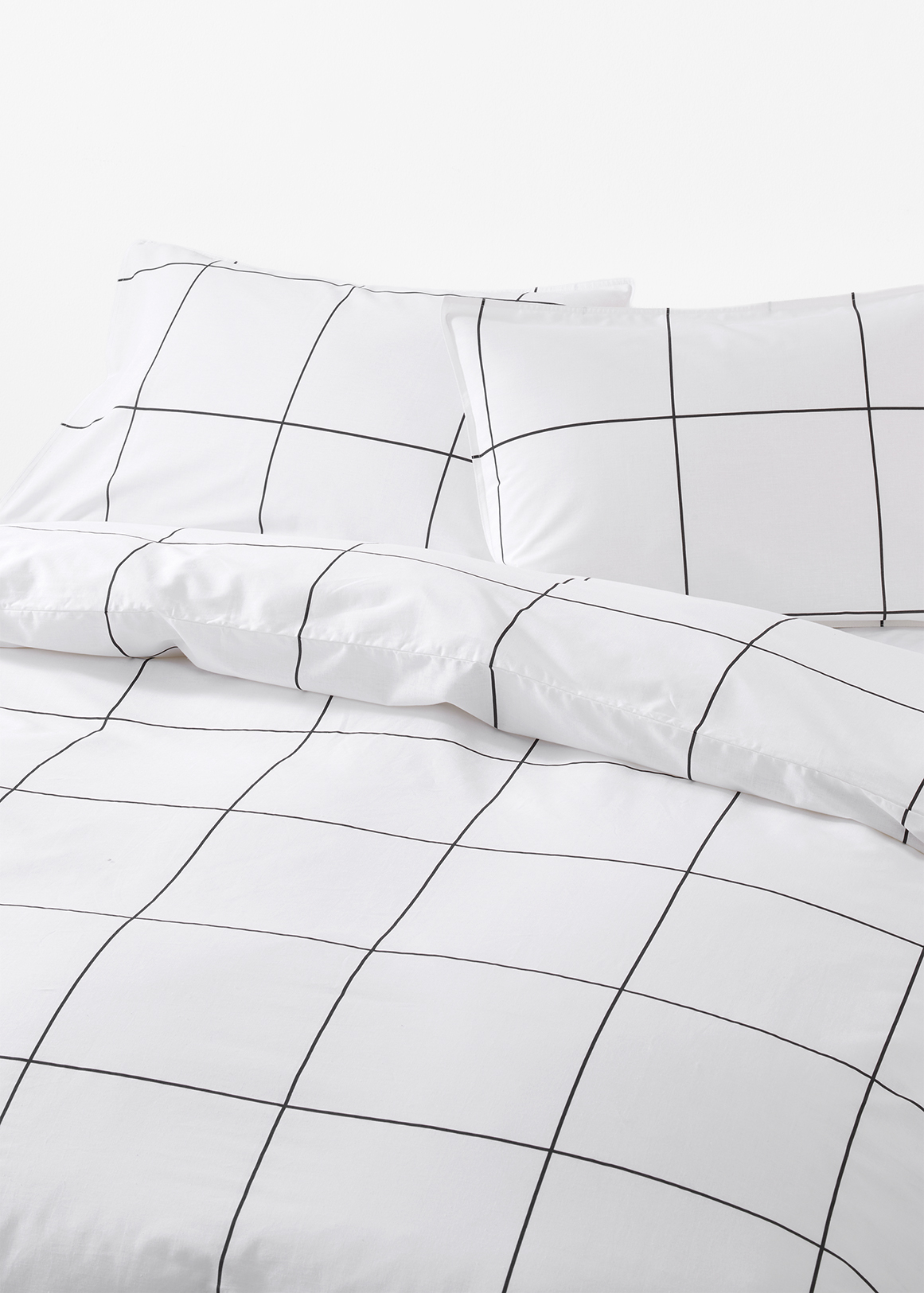 144TC Madison Grid Cotton Duvet Cover Set
