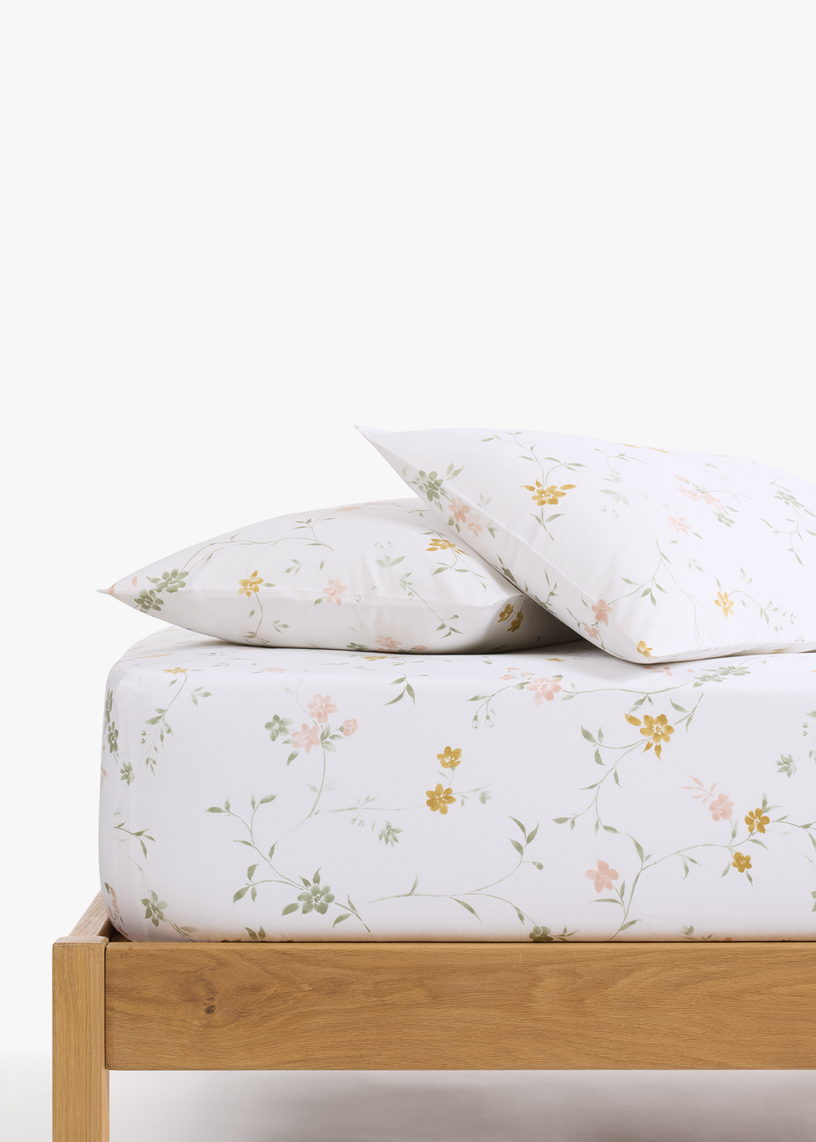144TC Washy Flowers Cotton Fitted Sheet Set
