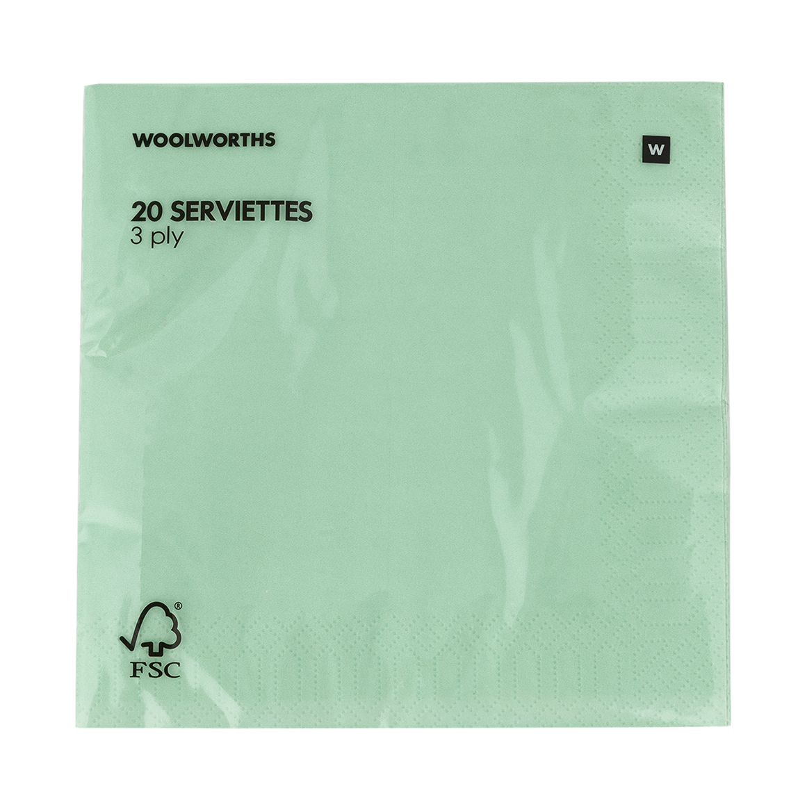 3 Ply Pastel Sage Serviettes 20 pk