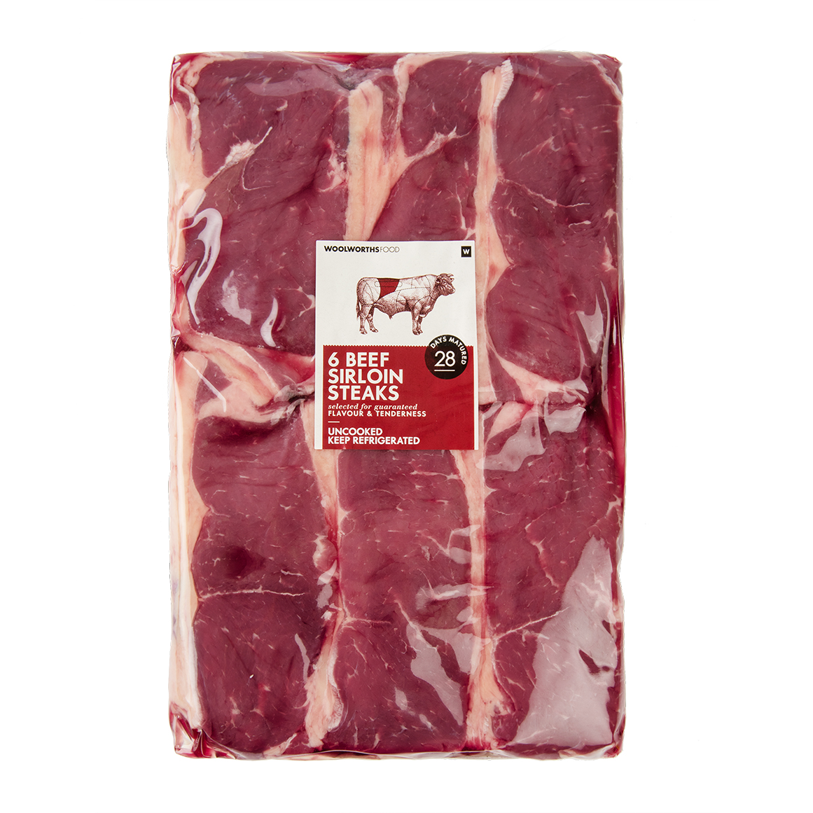 6 Beef Sirloin Steaks Avg 1.7 kg
