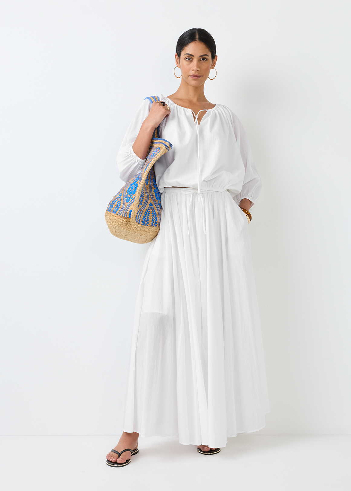 A-line Cotton Maxi Skirt