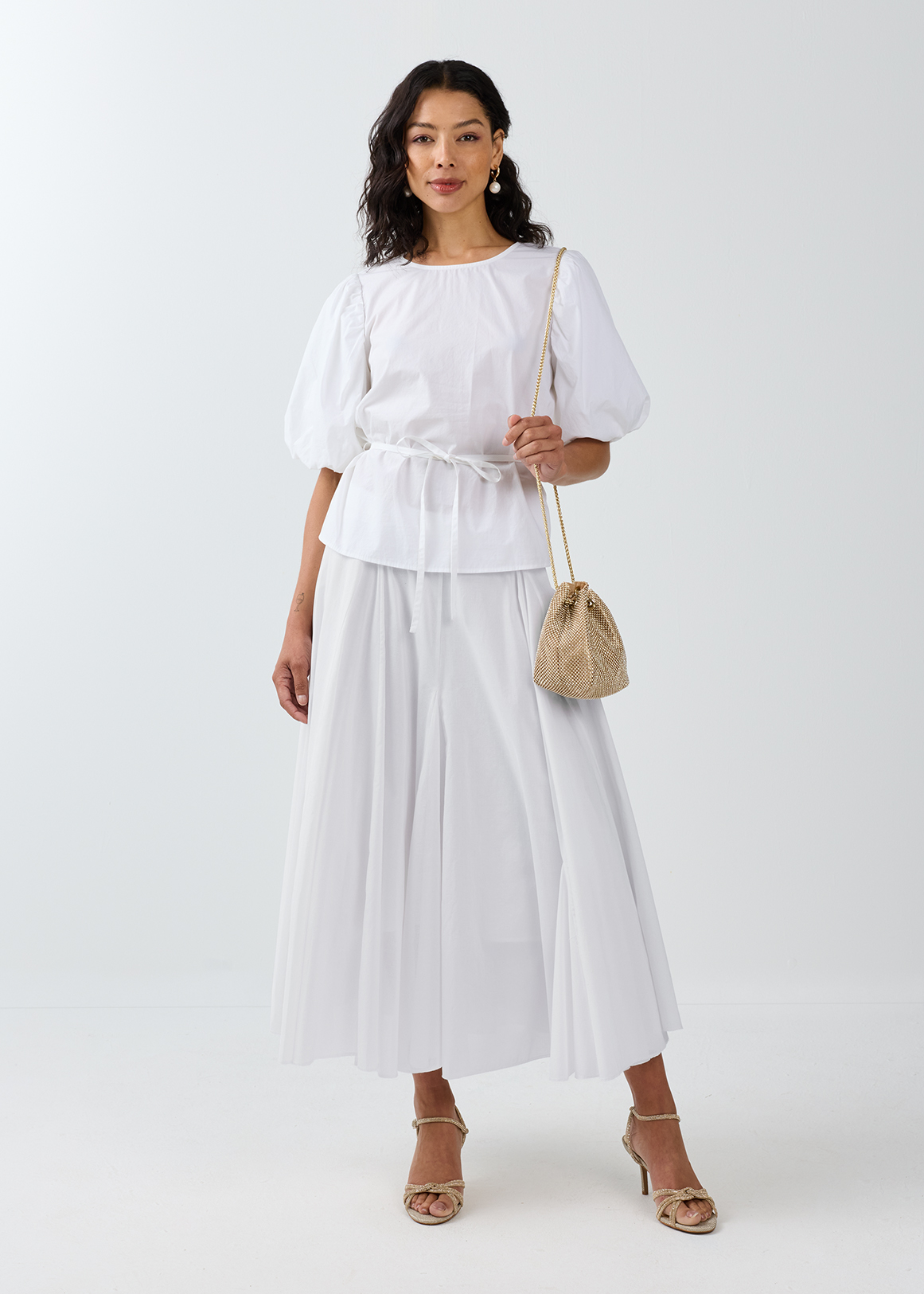 A-line Cotton Maxi Skirt