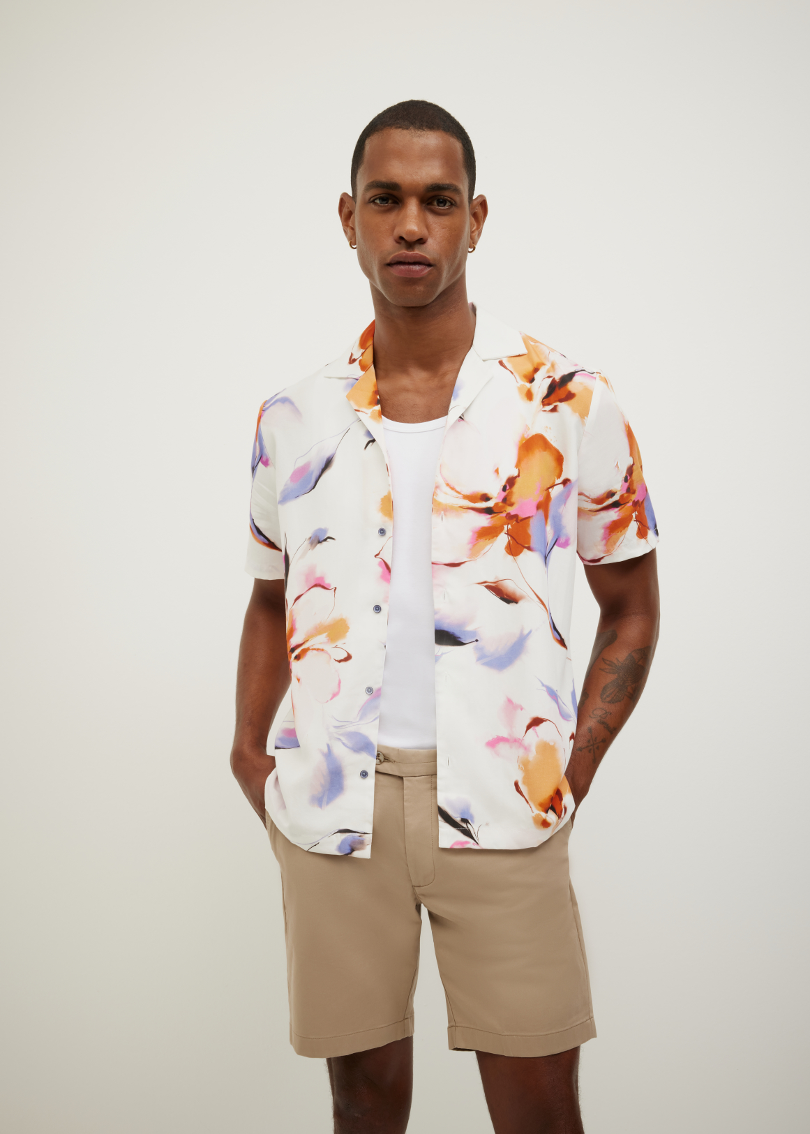 Abstract Floral Short Sleeve Shirt
