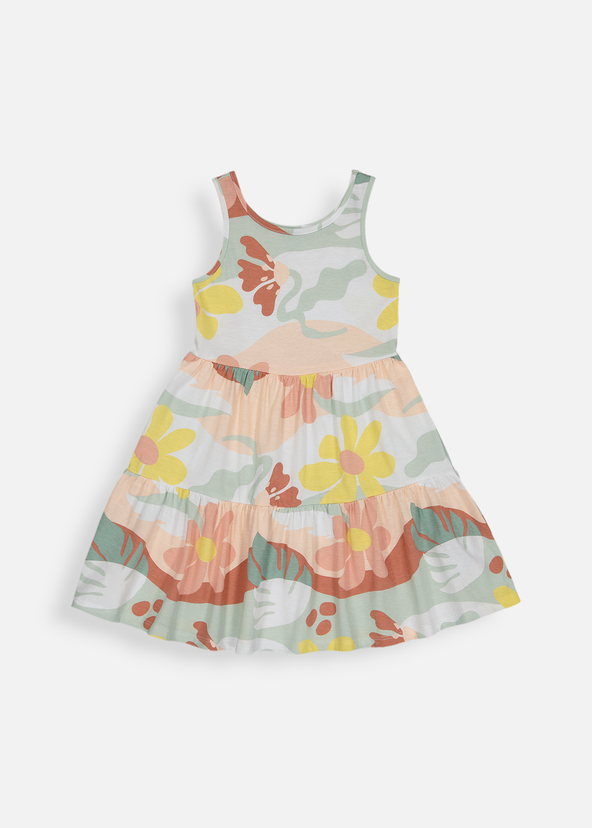 Abstract Tiered Cotton Dress | Woolworths.co.za