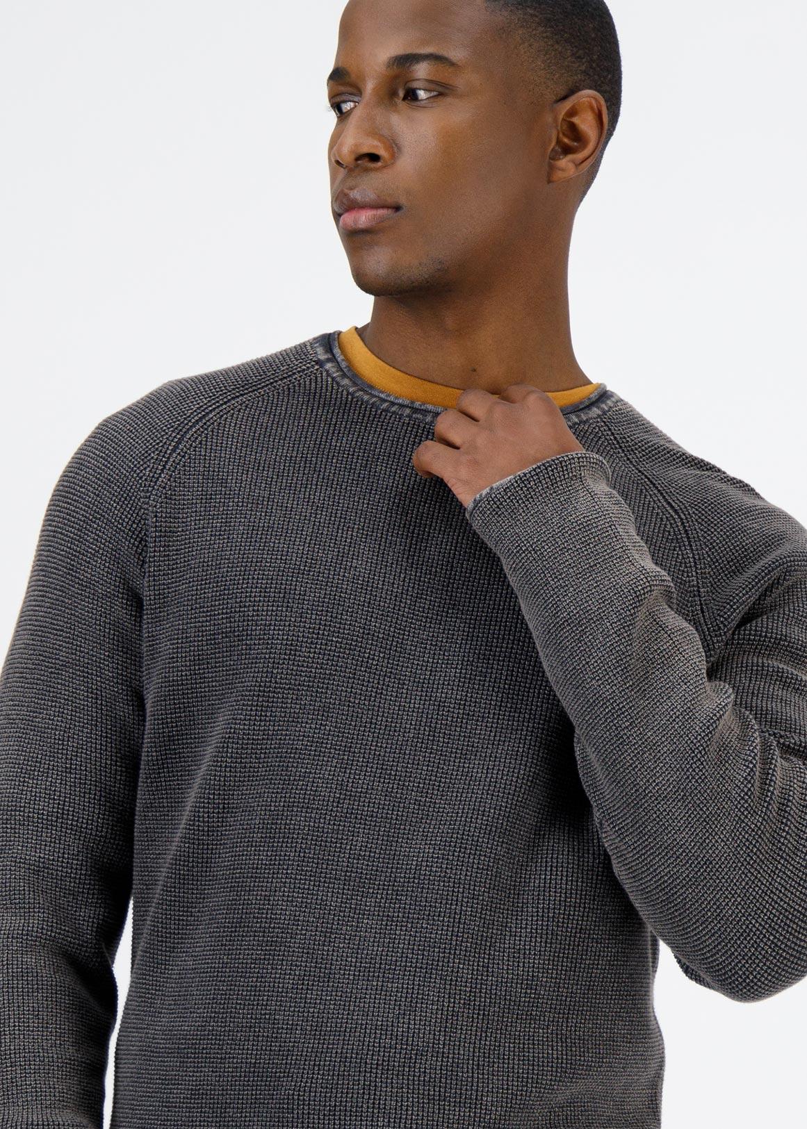 Acid Wash Slim Fit Knit Pullover