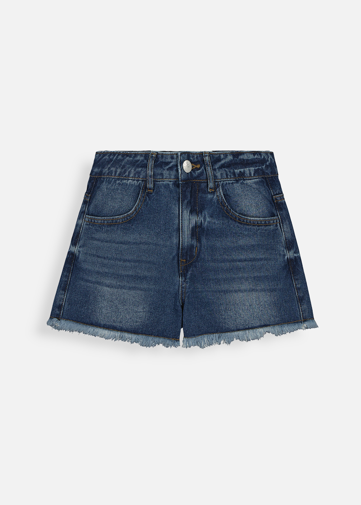Adjustable Raw Hem Denim Shorts