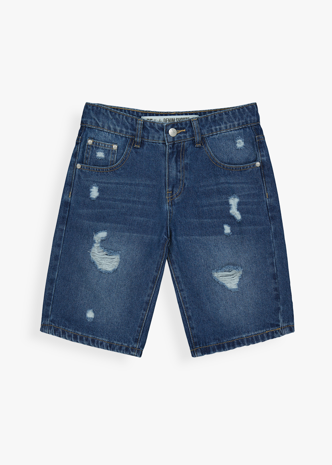 Adjustable Rip & Repair Denim Shorts