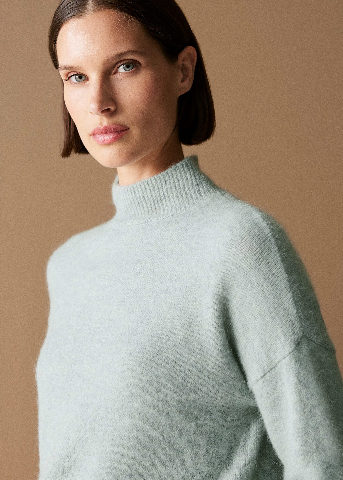 Alpaca Merino Blend Mock Neck Knit | Woolworths.co.za