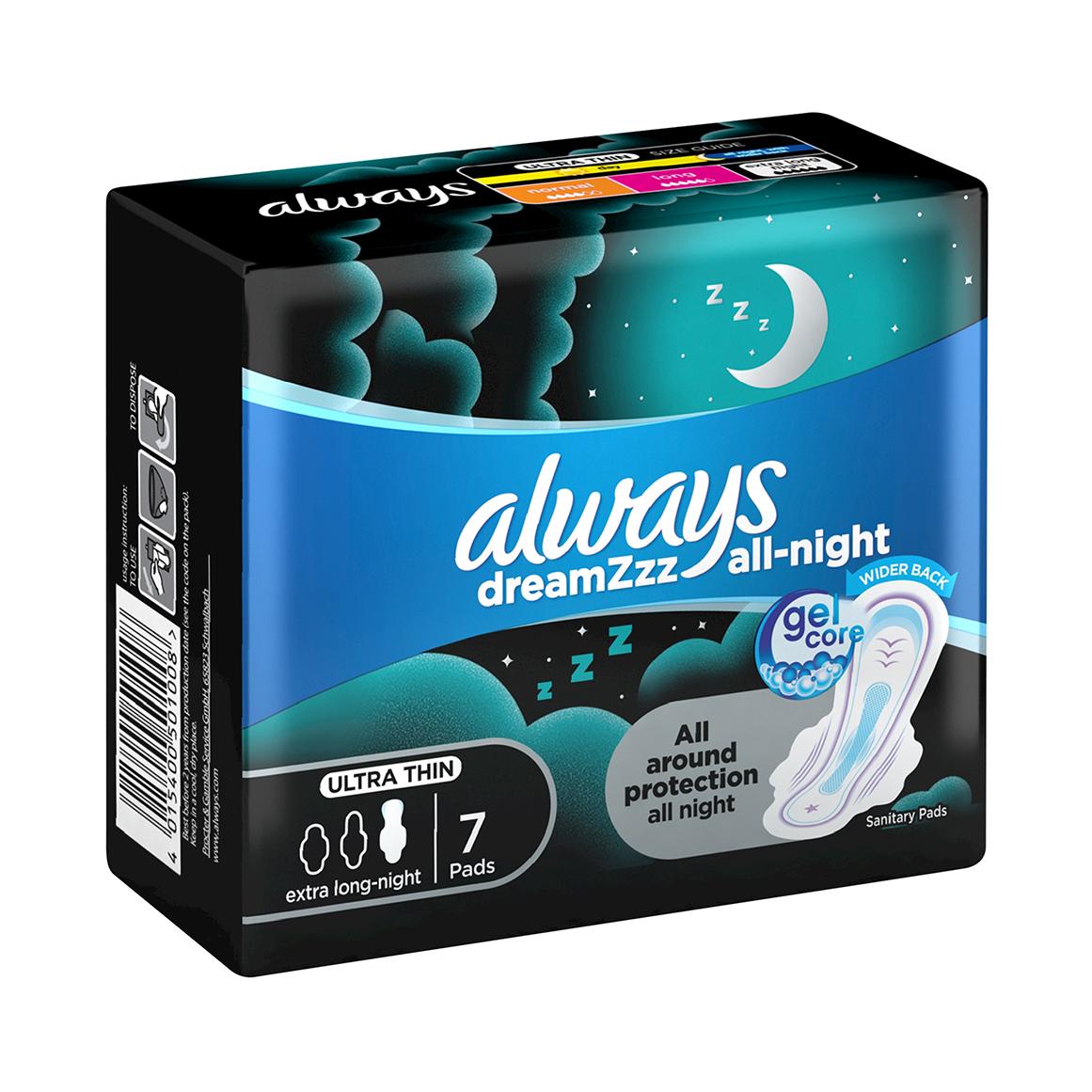 Always DreamZzz All Night Ultra Thin Sanitary Pads 7 pk