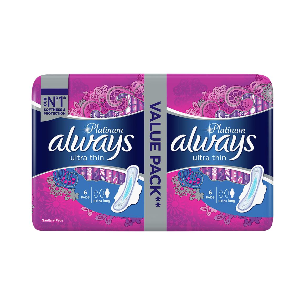 Buy Always All in one Ultra Thin Night Sanitray Pads With Wings 6 Count  Online