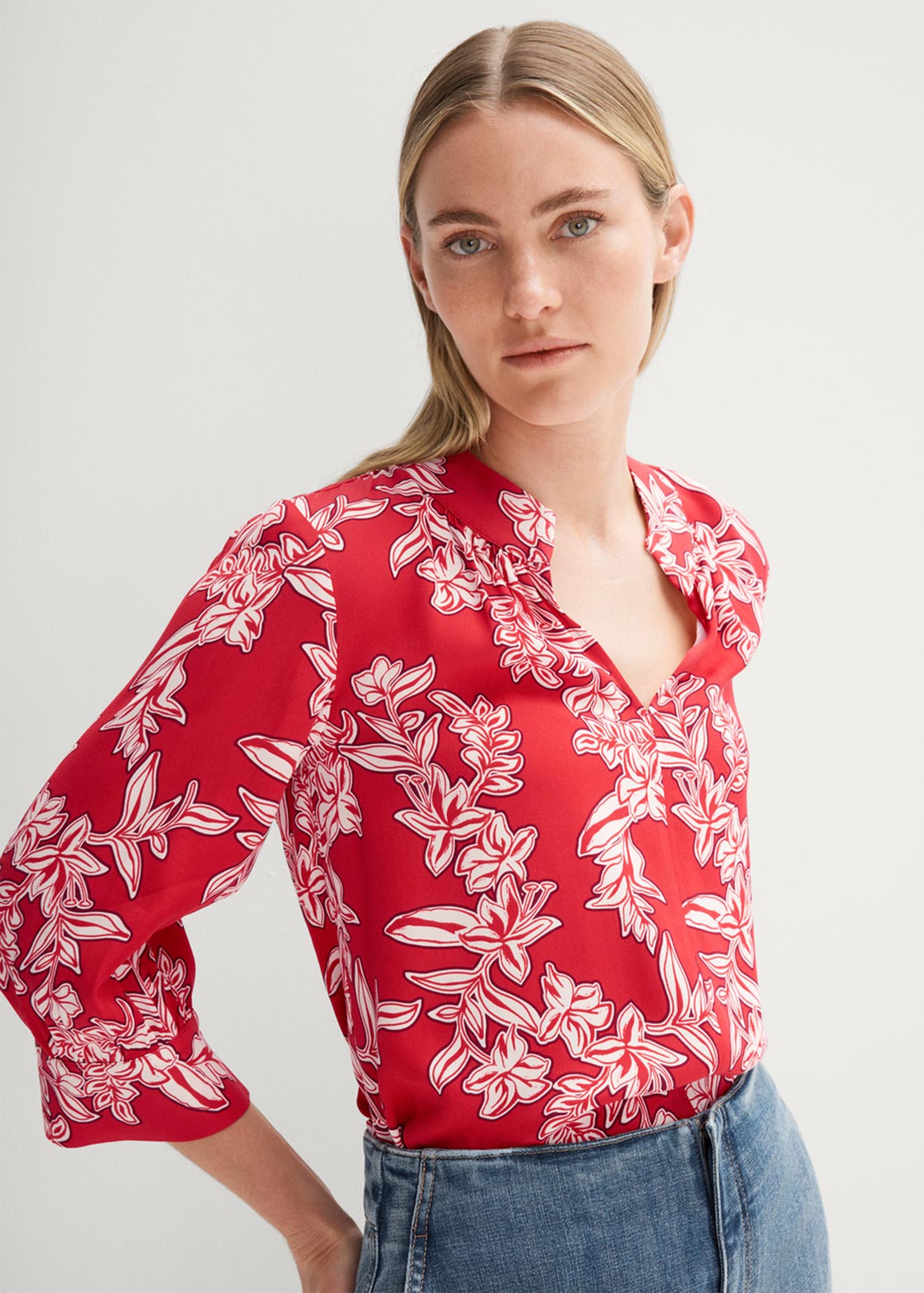 Amaryllis Cuff Detail Blouse | Woolworths.co.za