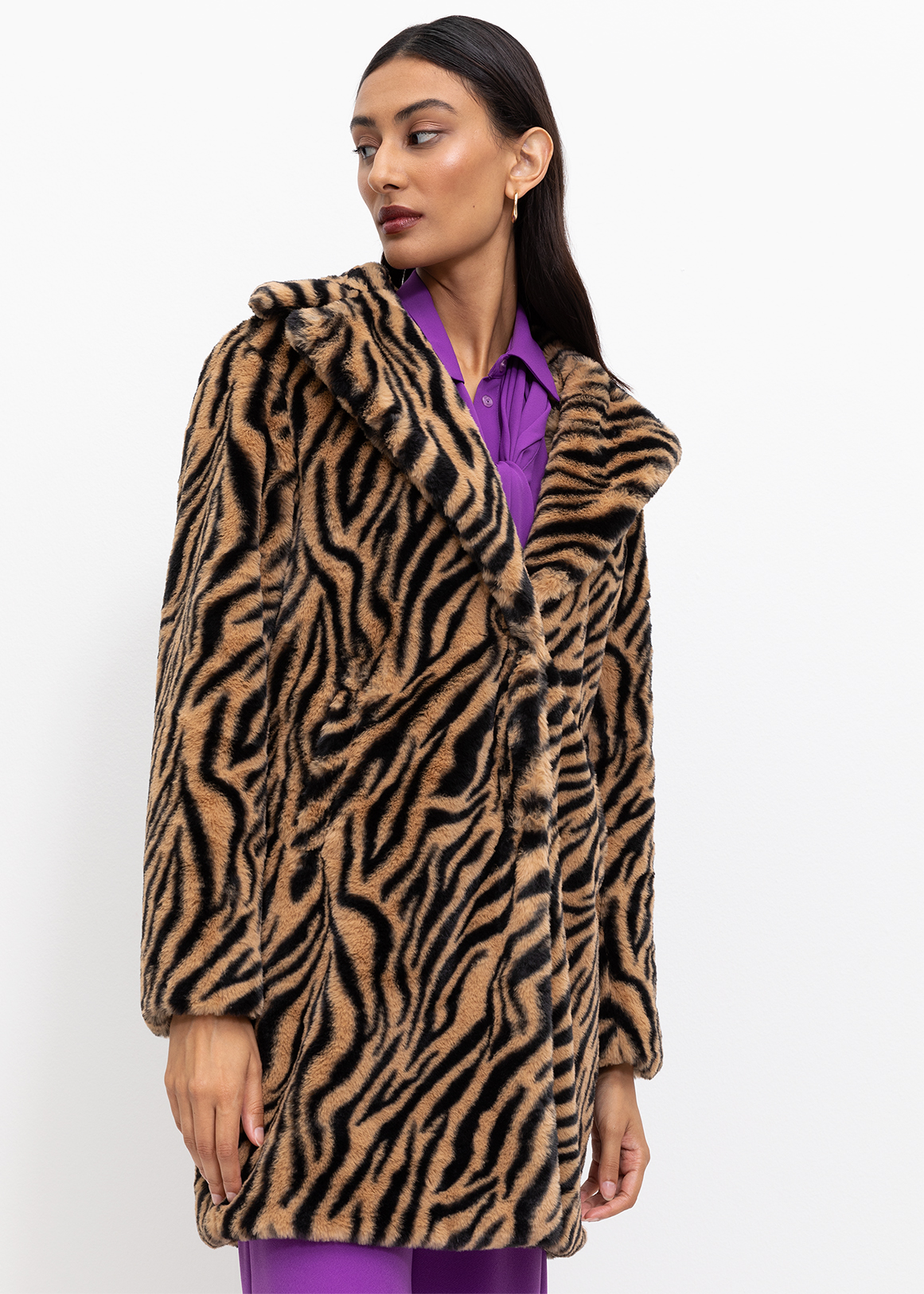 Animal Print Faux Fur Coat | Woolworths.co.za