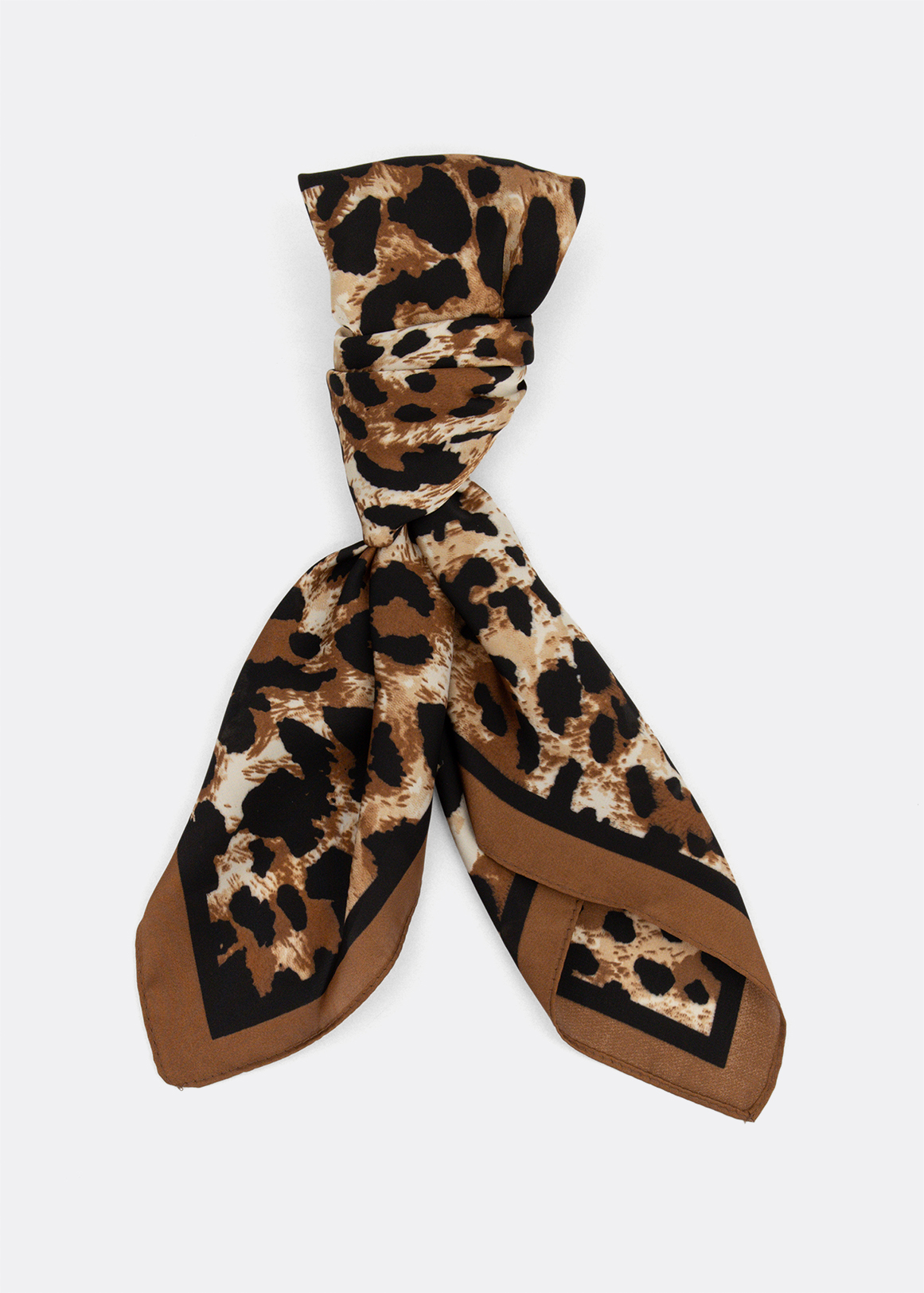 Animal Print Satin Scarf