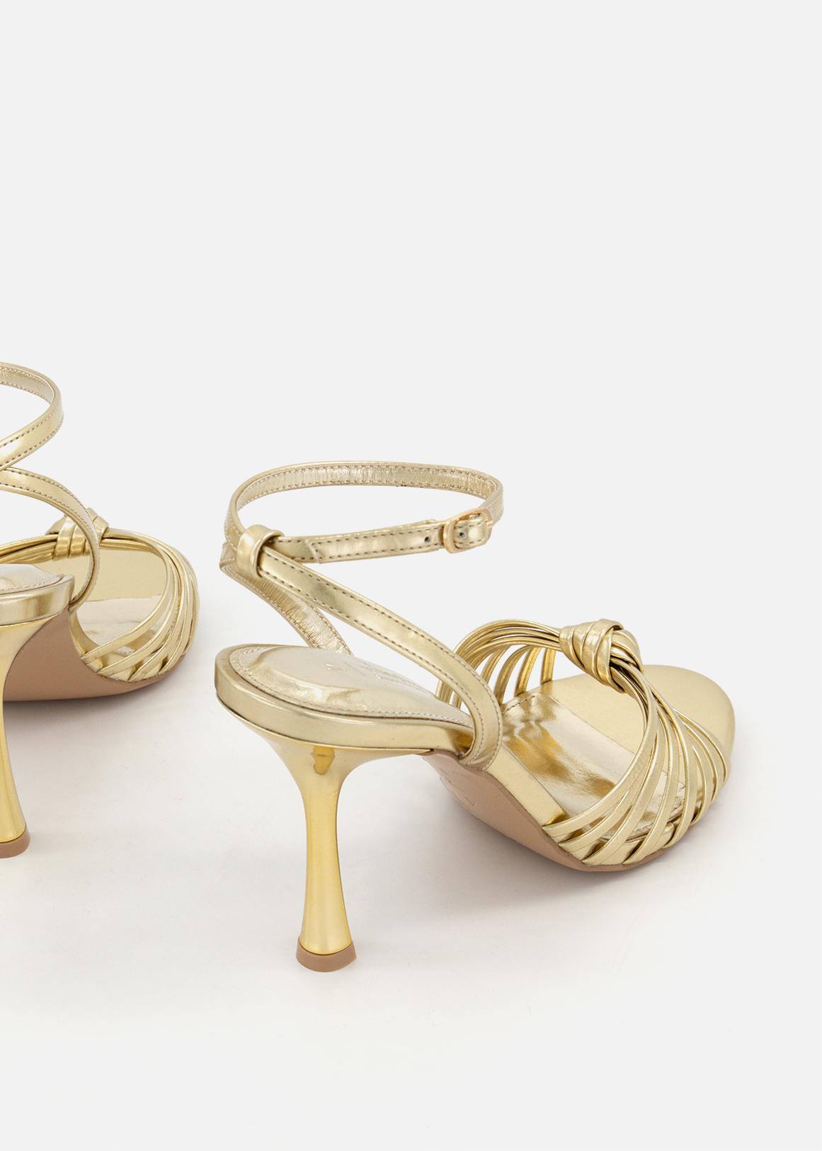 Ankle Strap Knot Detail Stiletto Sandals - Main Image