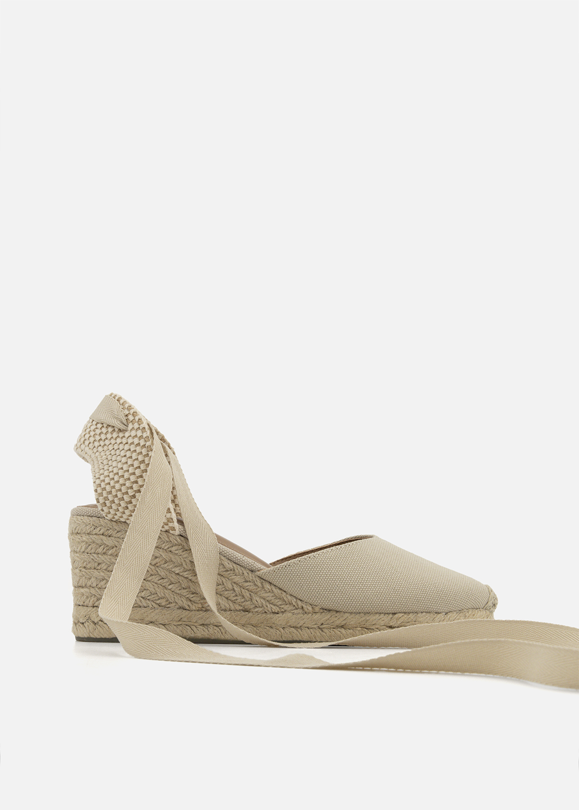 Ankle Tie Canvas Wedge Espadrilles
