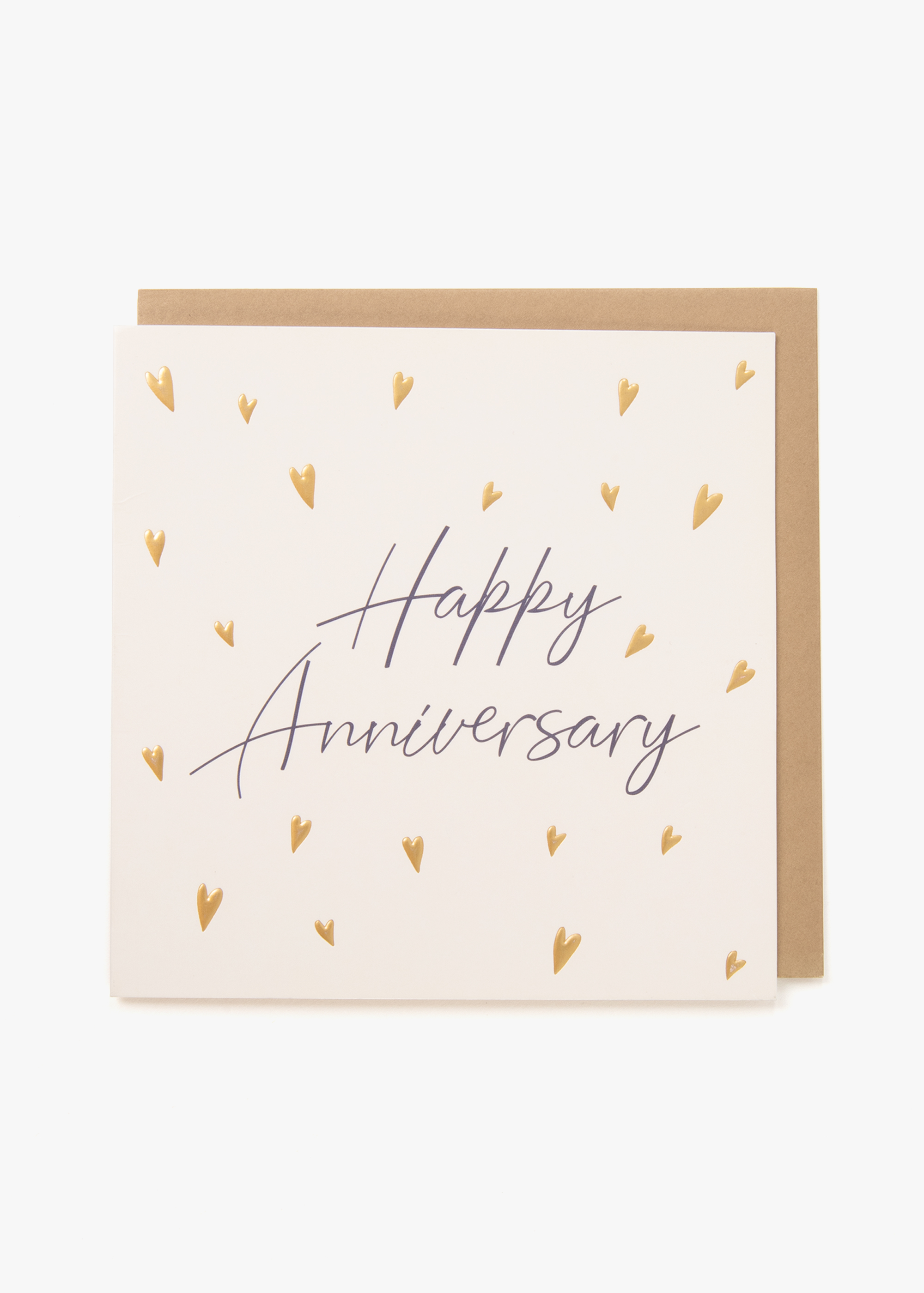 Anniversary Hearts Foiled Square Card