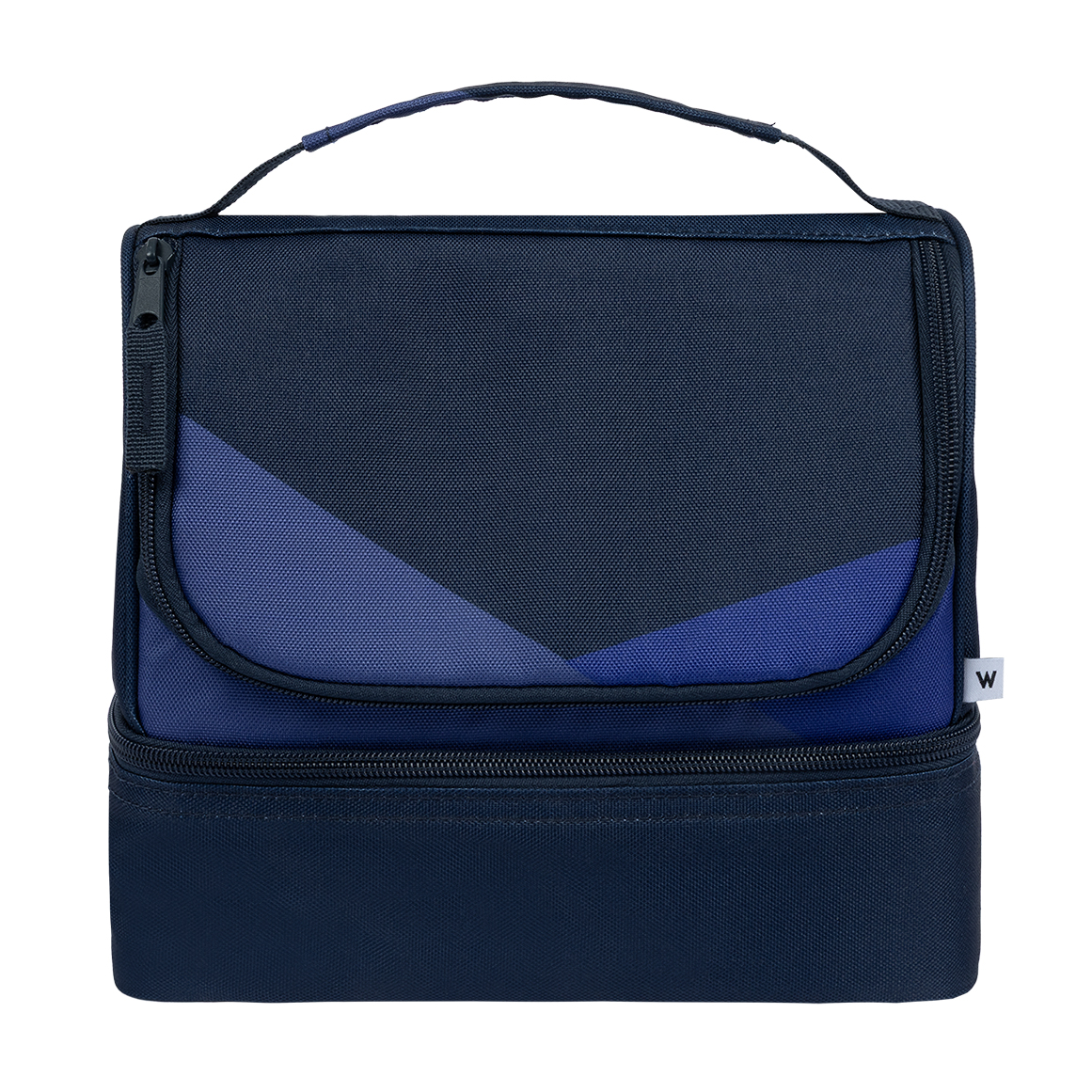 Anti-Bacterial Navy Blue Double Cooler Lunch Bag