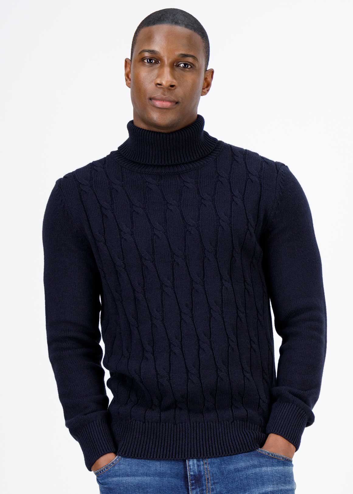 Anti Pill Cable Knit Poloneck | Woolworths.co.za