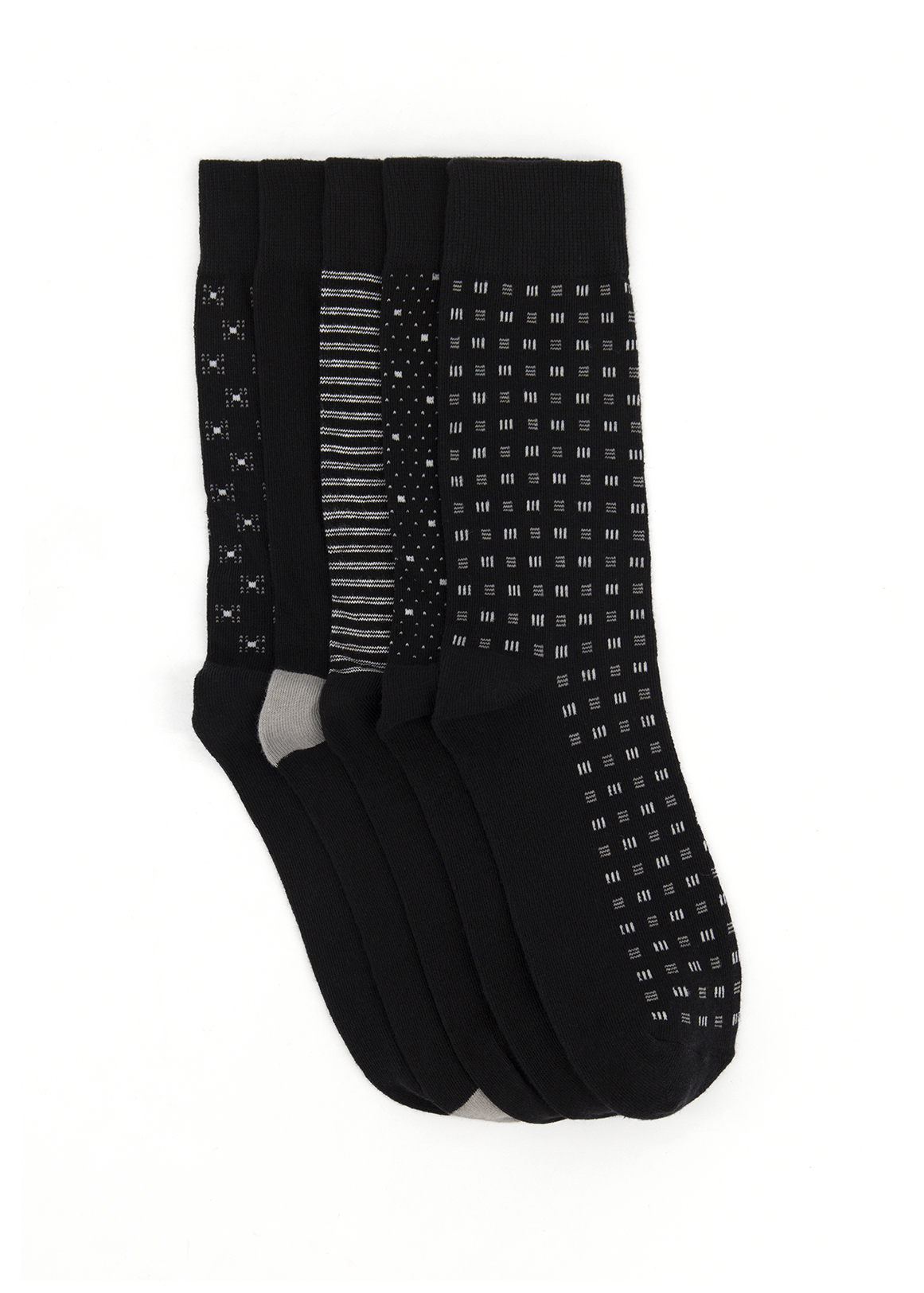 Assorted Black Cotton Rich Socks 5 Pack