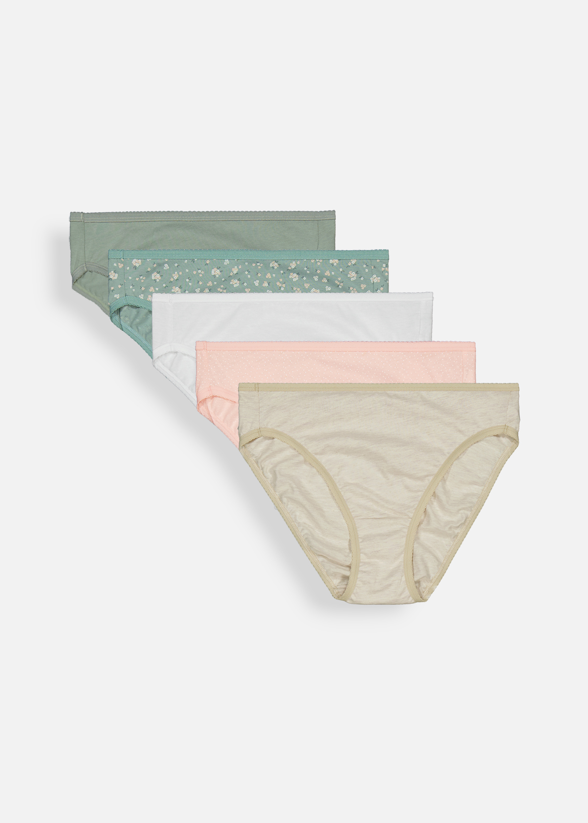 Assorted Cotton Hi Legs 5 Pack