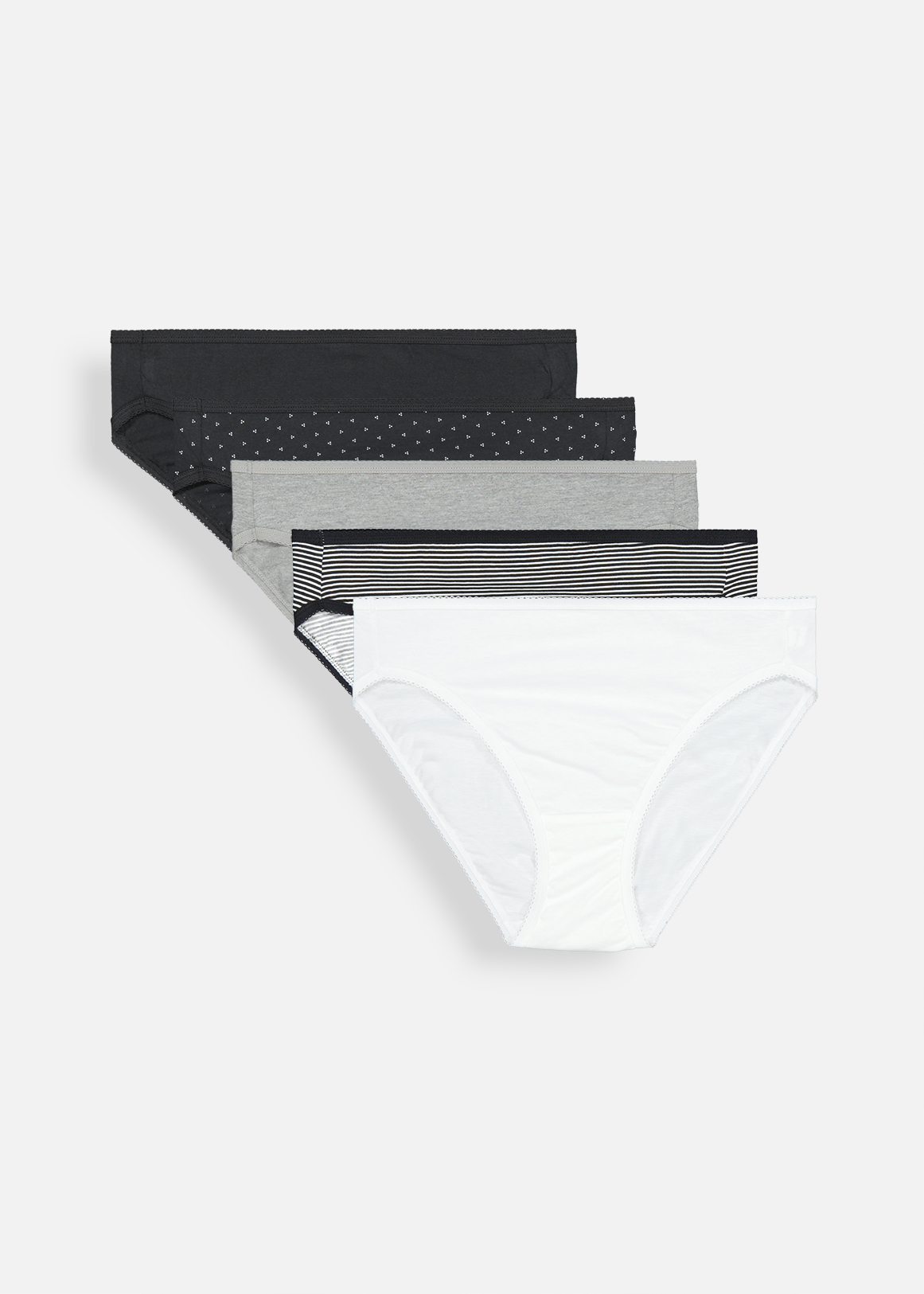 Assorted Cotton Hi Legs 5 pack