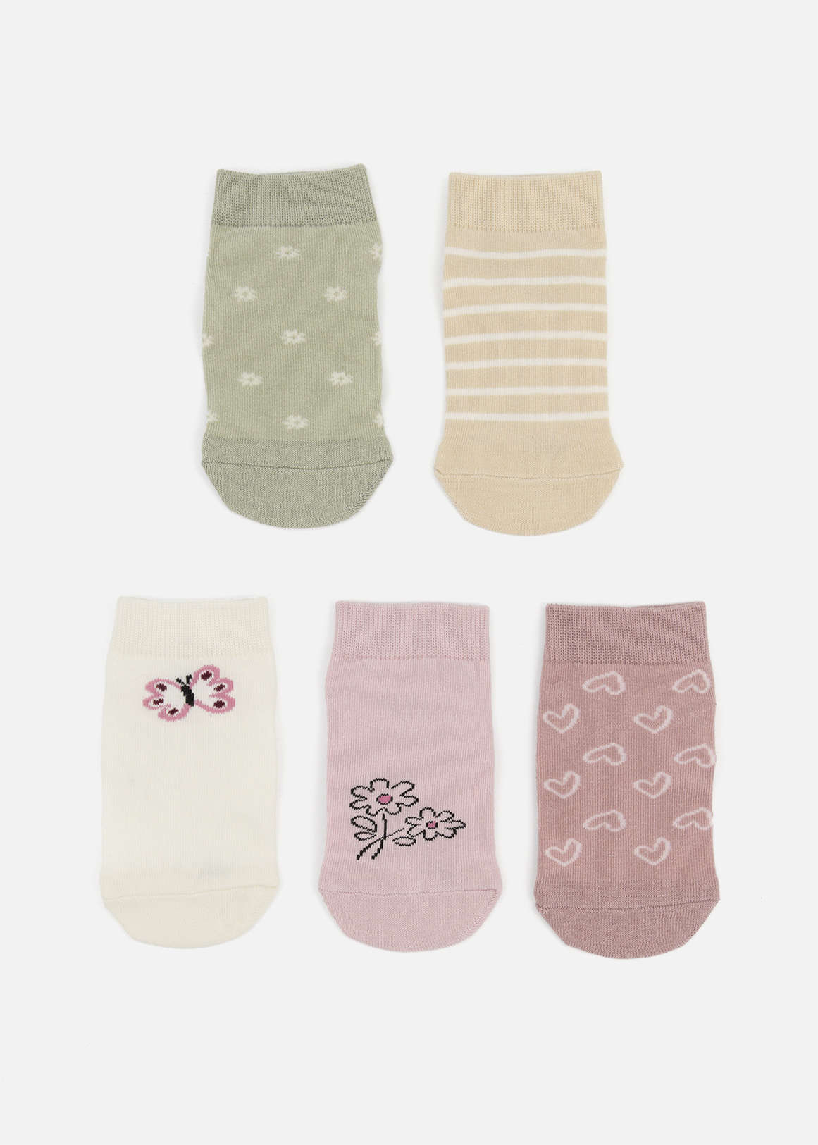 Assorted Cotton Rich Cropped Socks 5 Pack