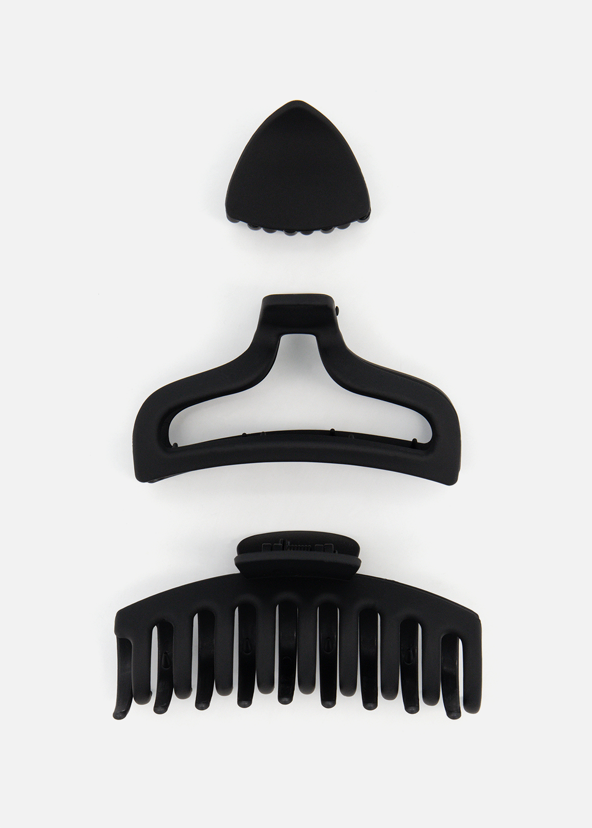 Assorted Matte Hair Claws 3 Pack