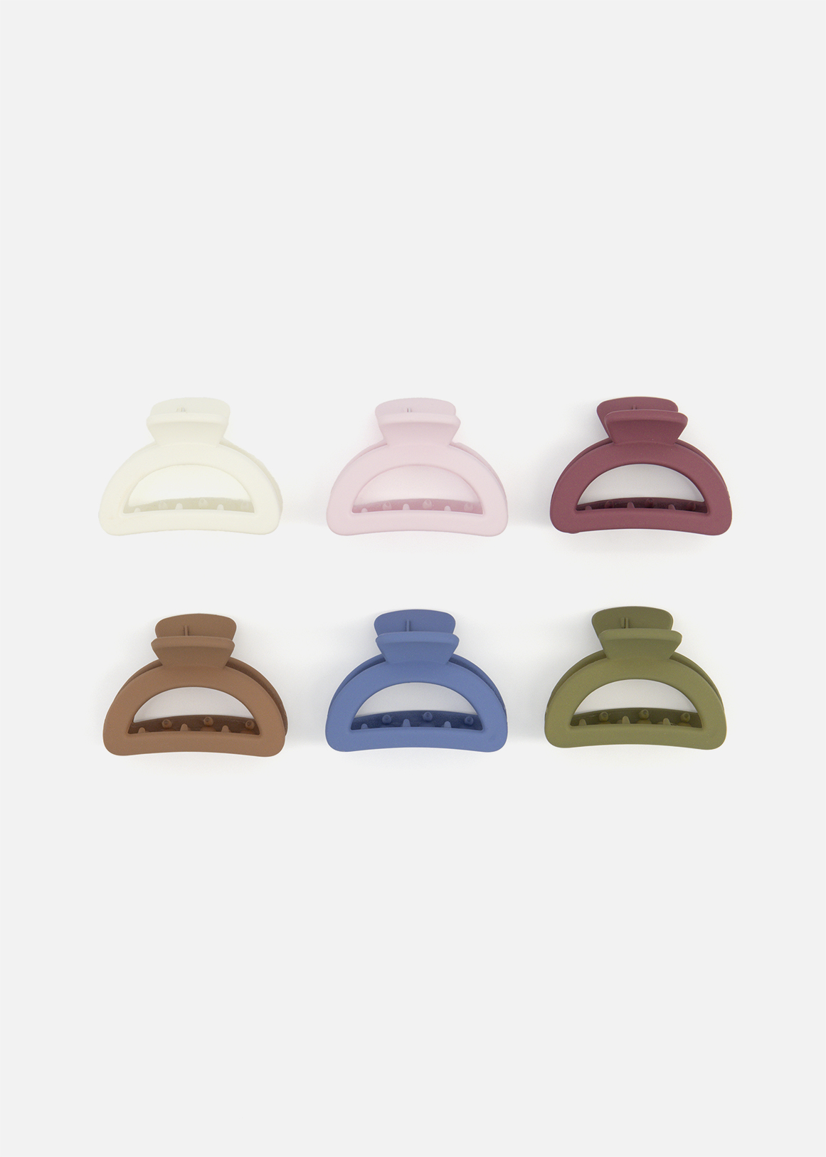 Assorted Matte Mini Hair Claws 6 Pack