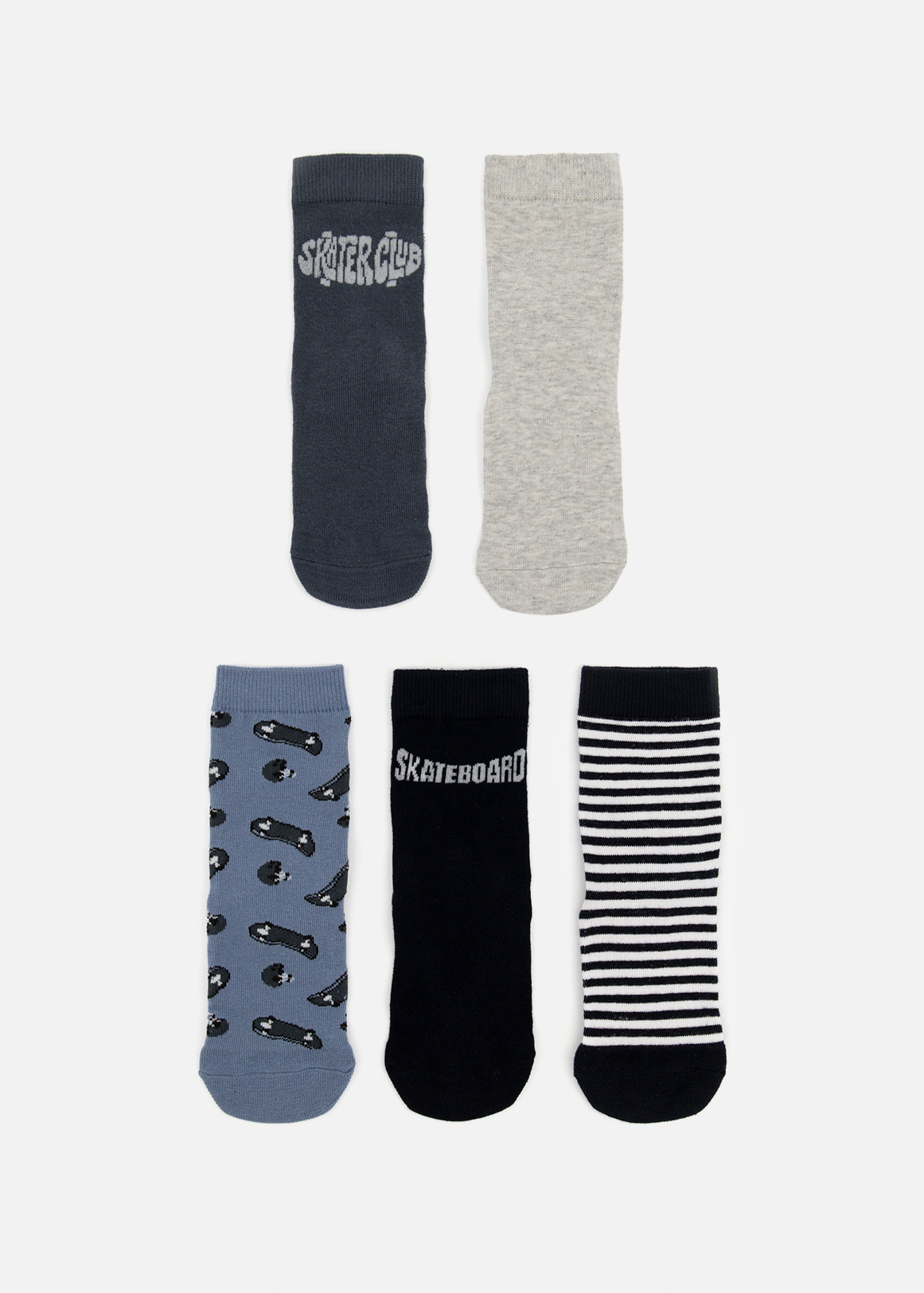 Assorted Skater Anklet Socks 5 Pack