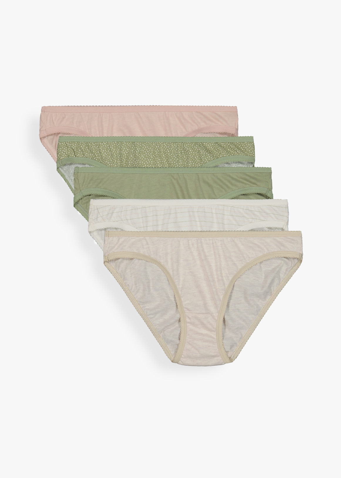 Assorted Stretch Cotton Bikinis 5 Pack