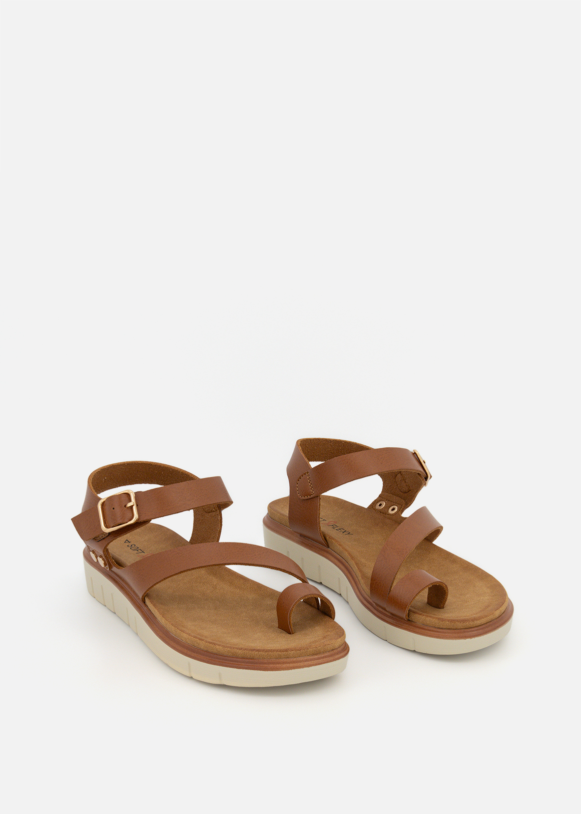 Asymmetrical Strap Toe Loop Sandals