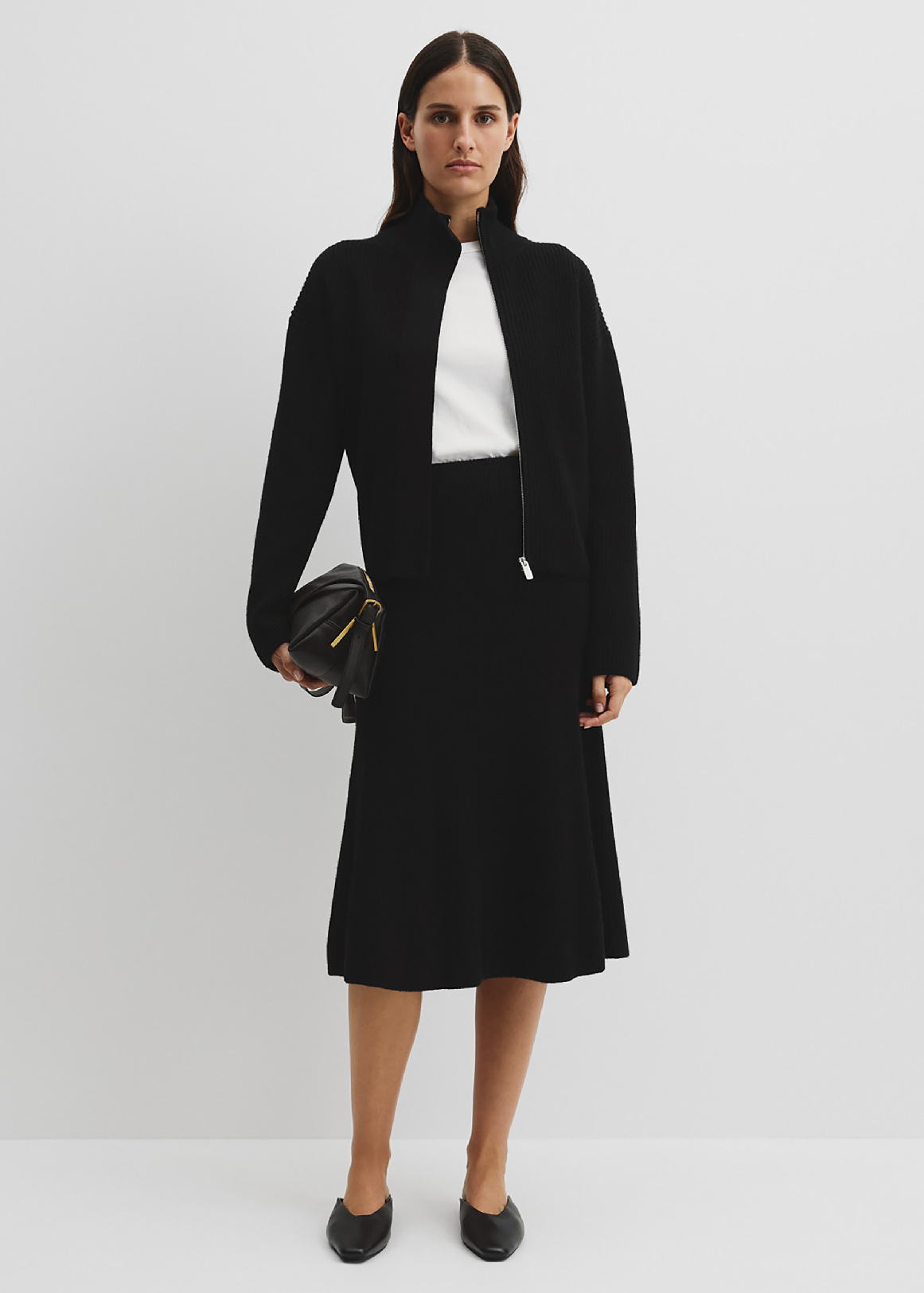 Australian Cotton Blend Knit Midi Skirt