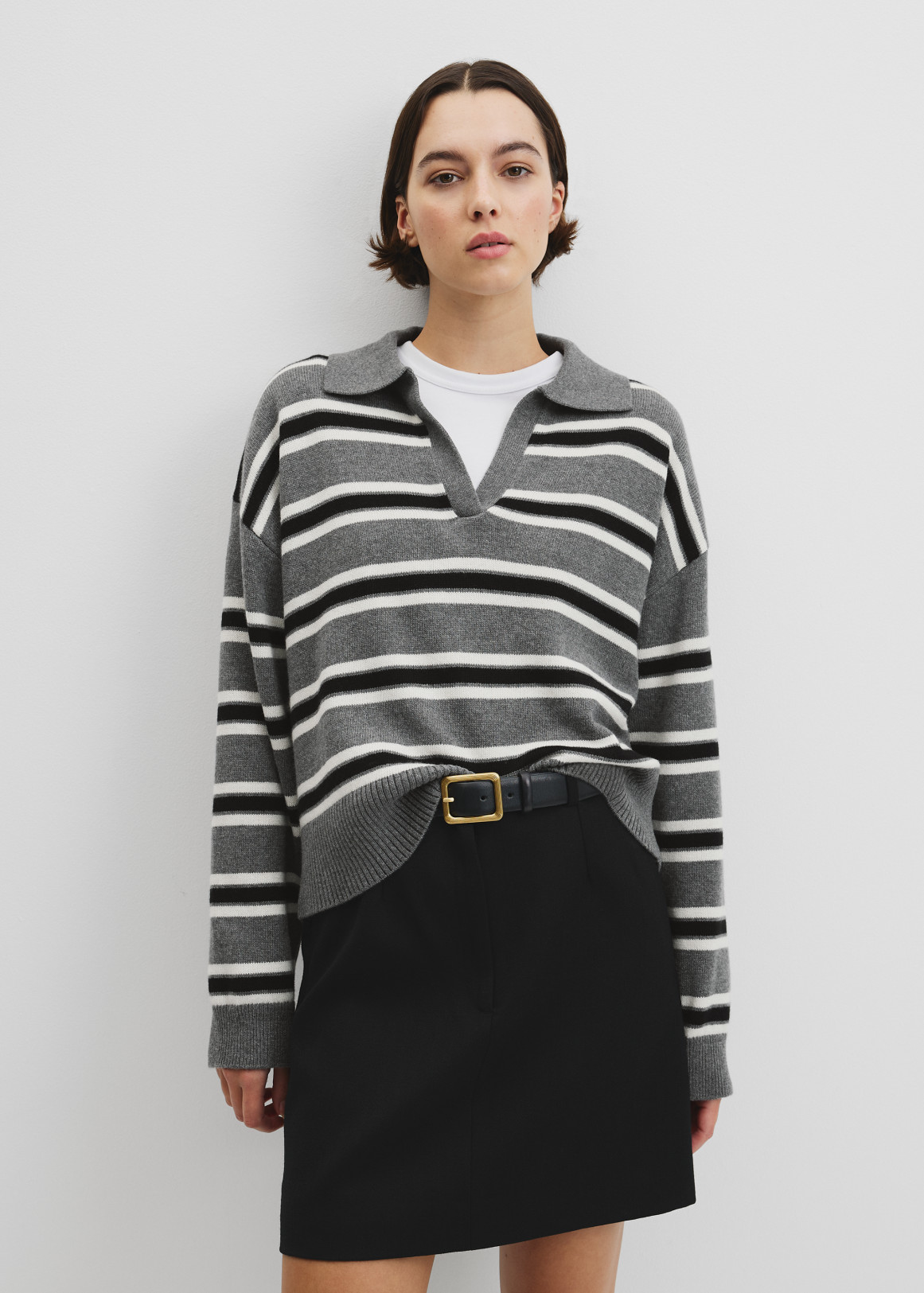 Australian Cotton Blend Stripe Knit Polo
