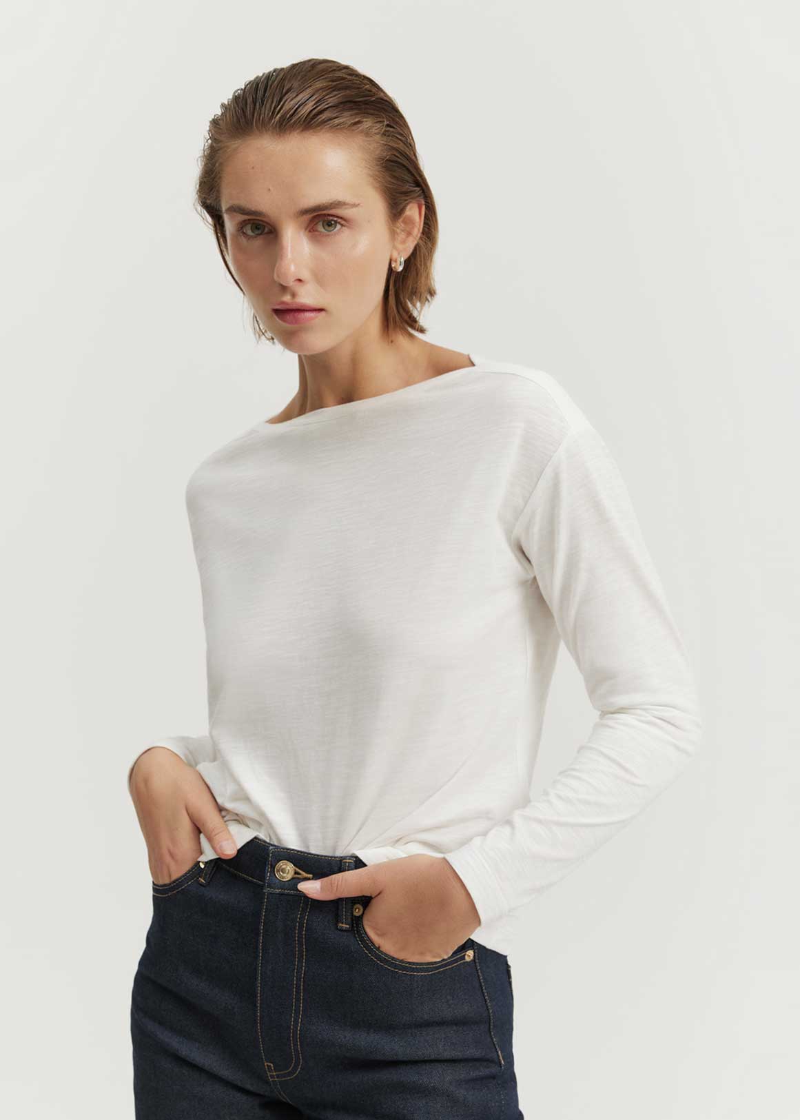 Australian Cotton Neck Detail Top | Woolworths.co.za