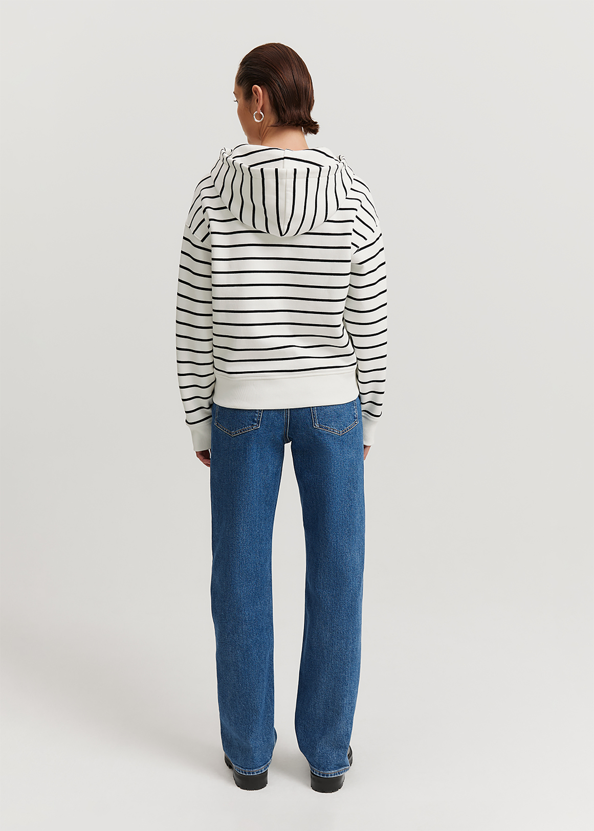 Australian Cotton Stripe Overhead Hooded Sweat