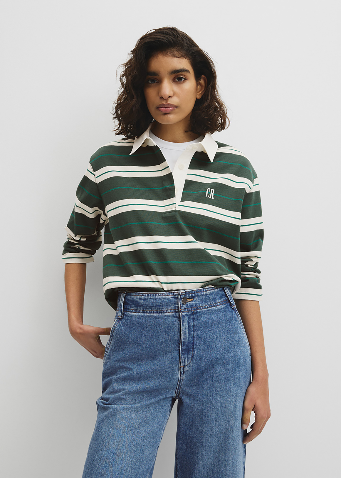Australian Cotton Stripe Rugby Polo Sweat
