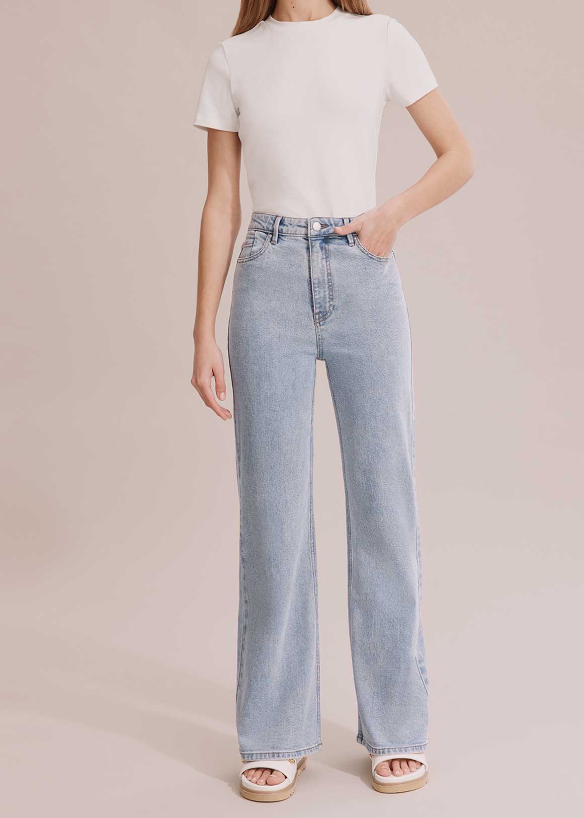 Australian Cotton Super High Wide Jean | Woolworths.co.za