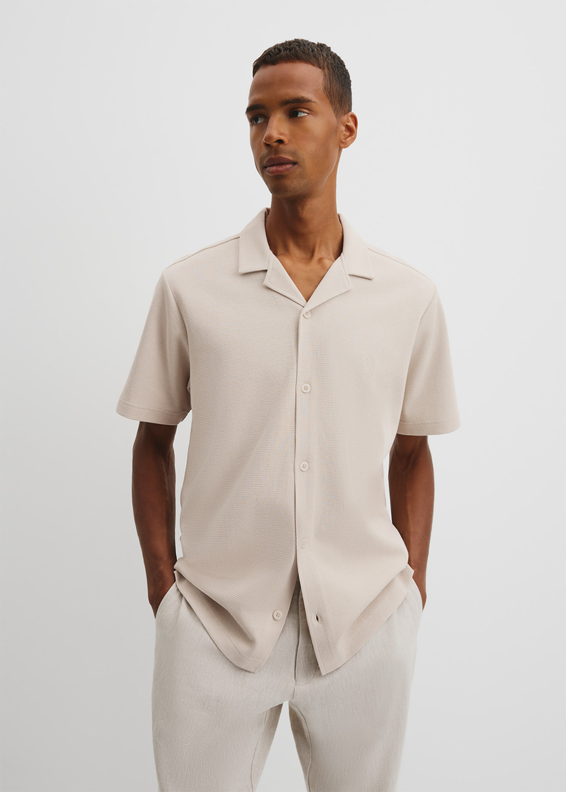 Australian Cotton Textured Short Sleeve Shirt