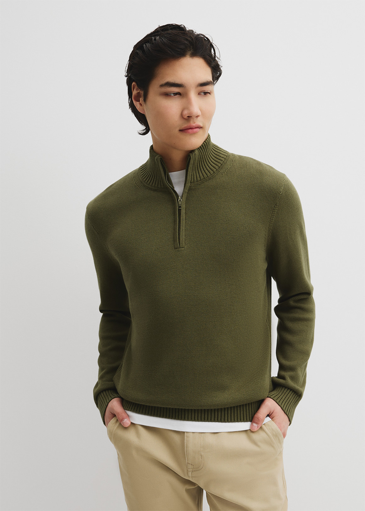 Australian Good Earth Cotton Half Zip Knit