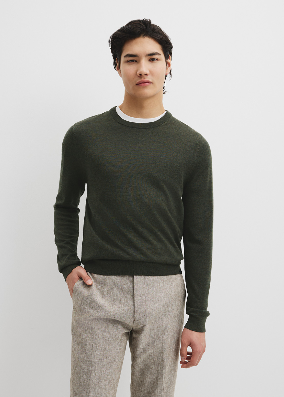 Australian Merino Wool Long Sleeve Crew Neck Knit
