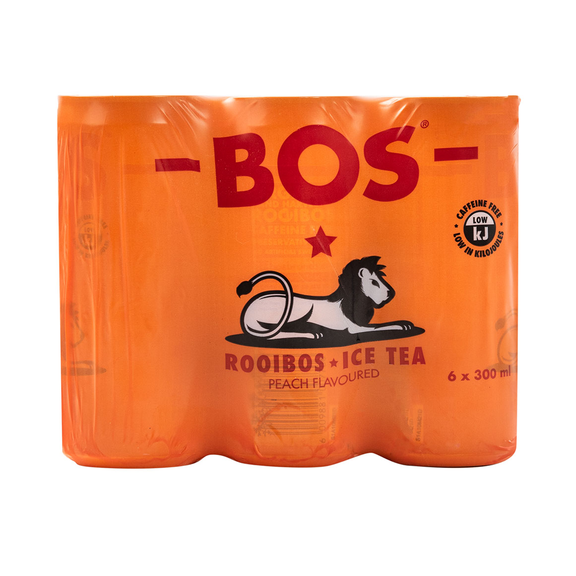 BOS Peach Flavoured Ice Tea 6 x 300 ml cans