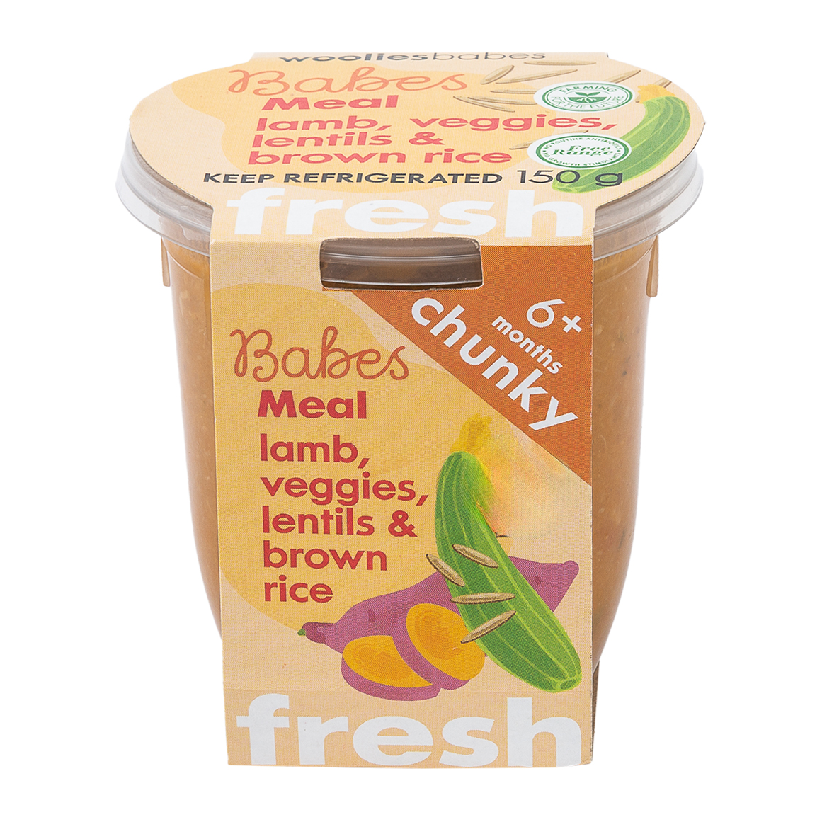 Babes Fresh Lamb, Veggies, Lentils and Brown Rice Meal 150 g