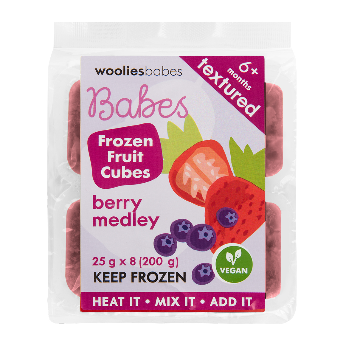 Babes Frozen Berry Medley Fruit Cubes 25 g x 8