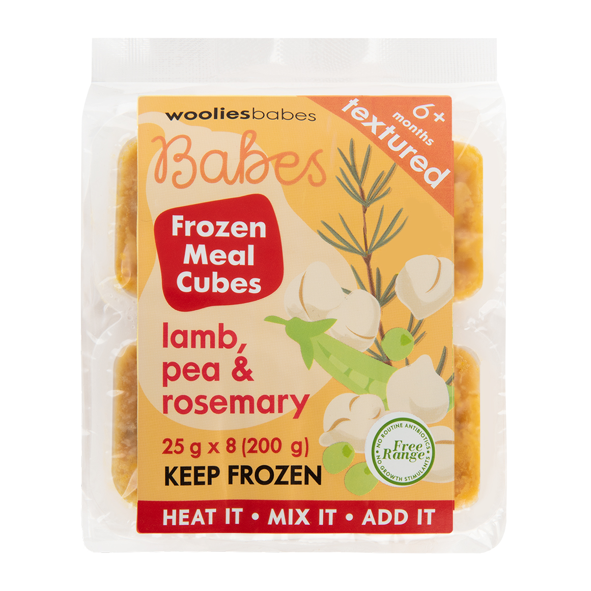 Babes Frozen Lamb, Pea and Rosemary Meal Cubes 25 g x 8