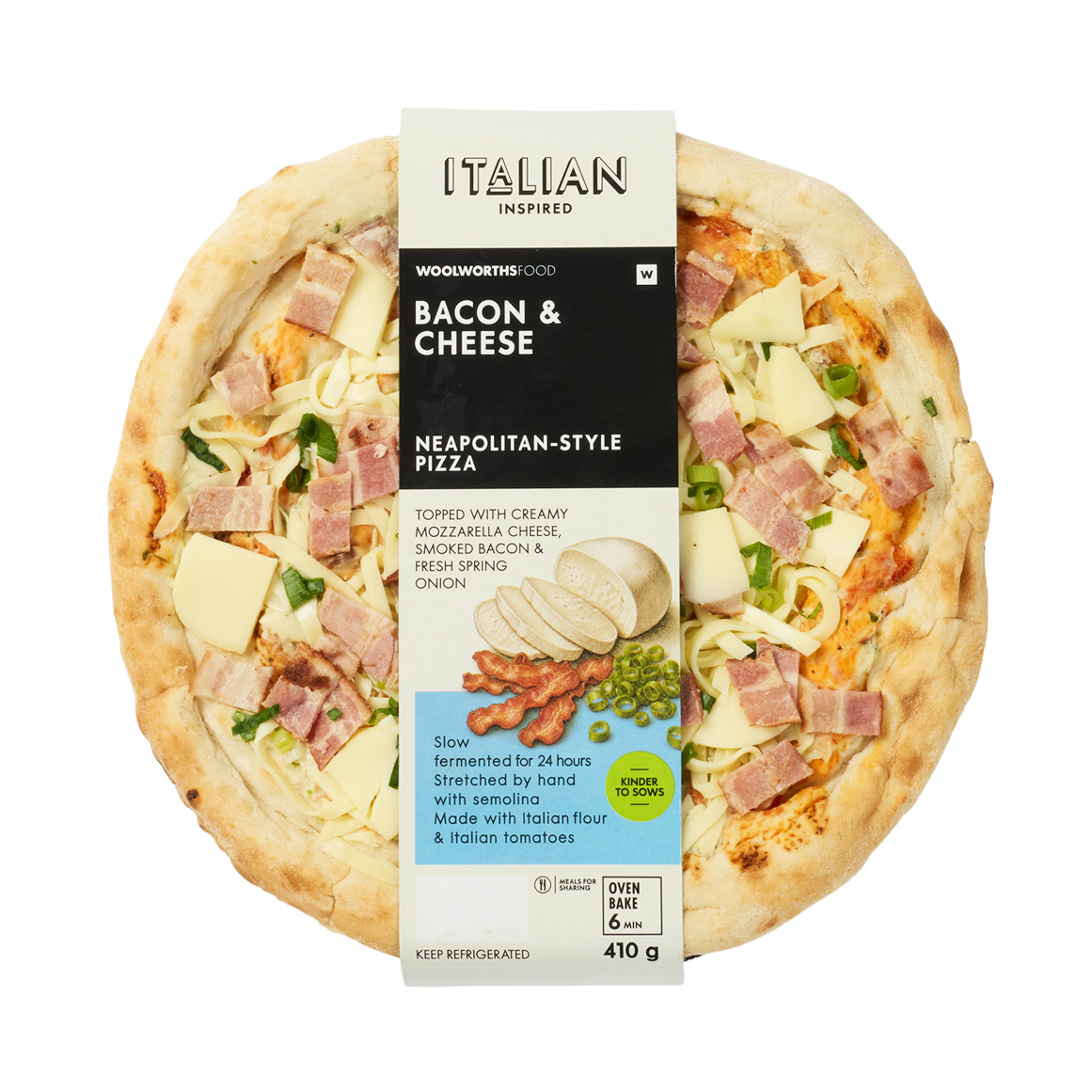 Bacon & Cheese Neapolitan Style Pizza 410 g