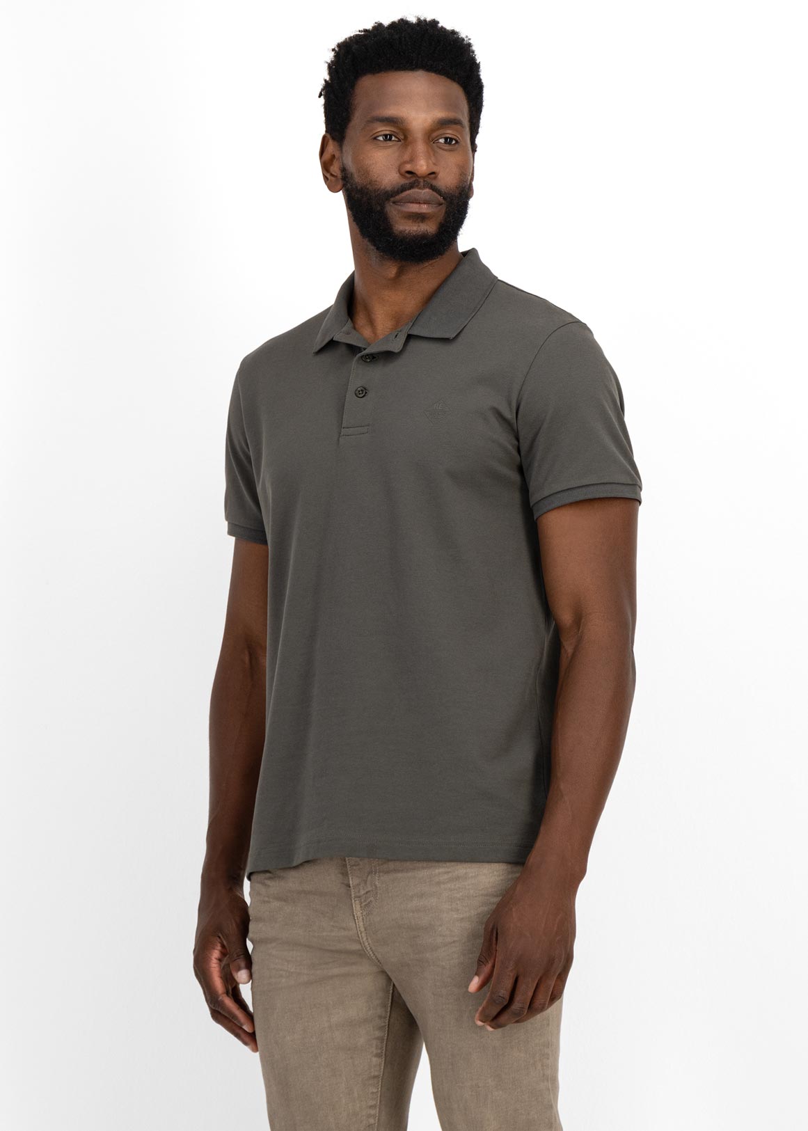 Badge Slim Fit Stretch Cotton Pique Golfer | Woolworths.co.za