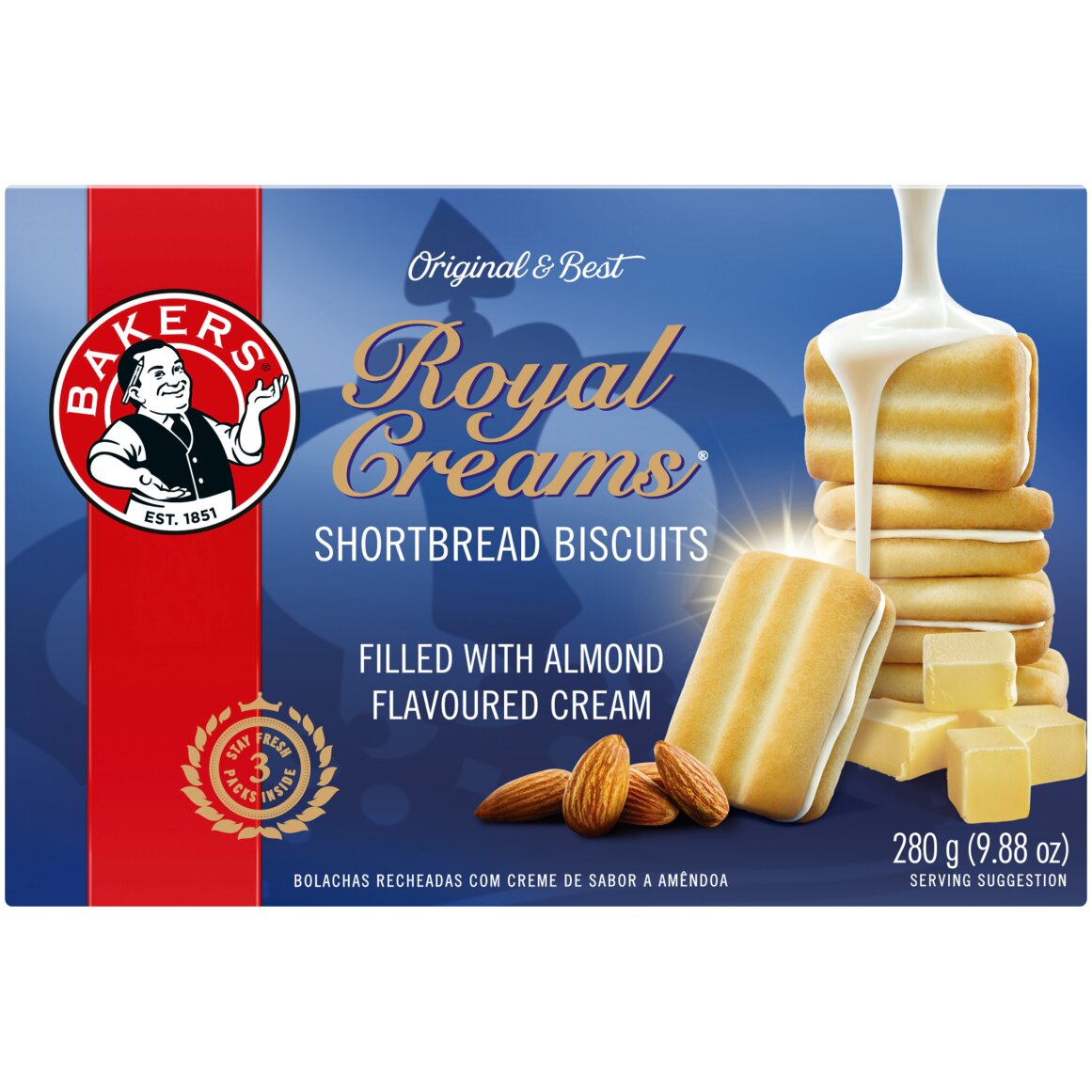 Bakers Royal Creams Shortbread Biscuits 280 g