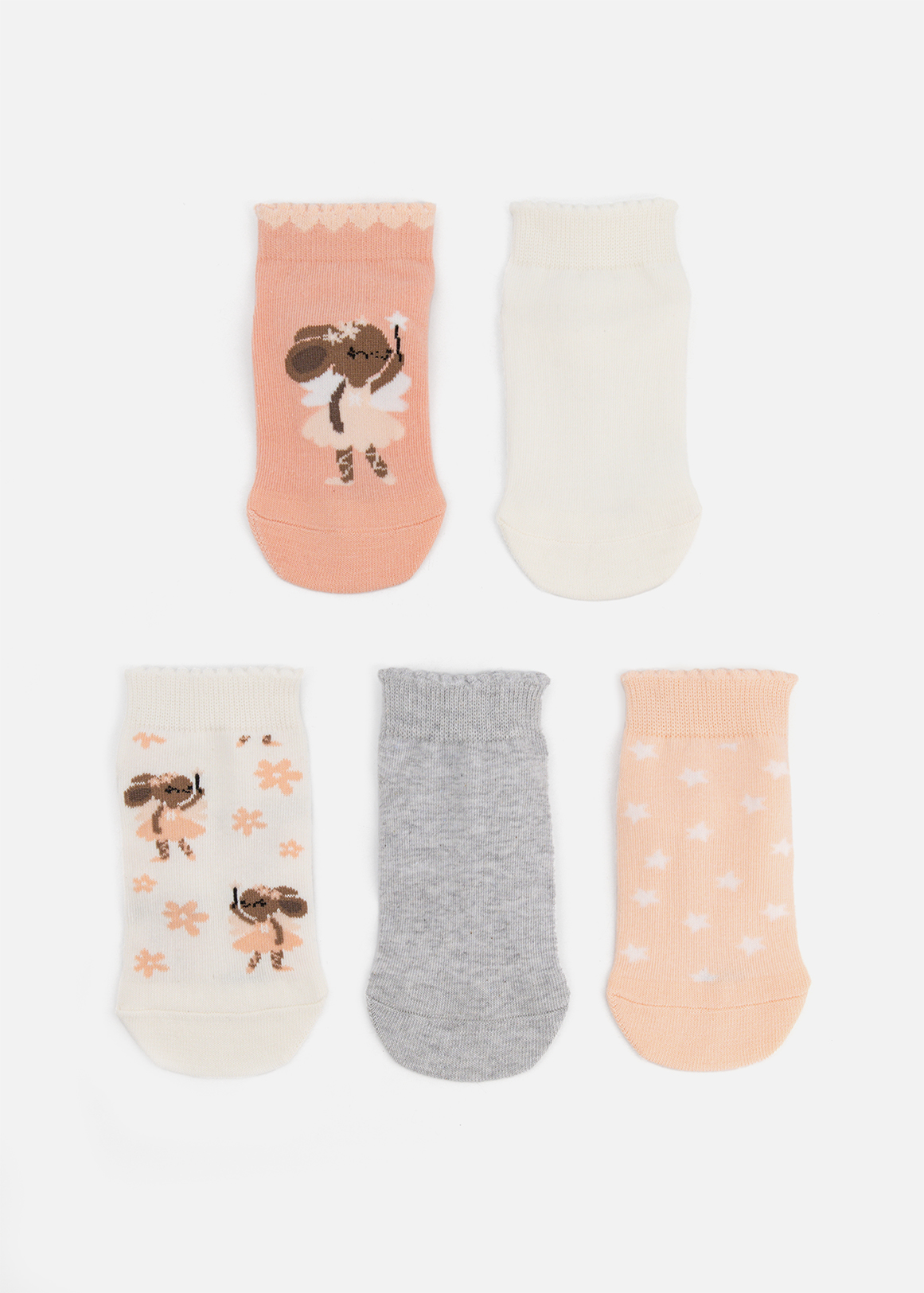 Ballerina Print Cropped Cotton Rich Socks 5 Pack | Woolworths.co.za