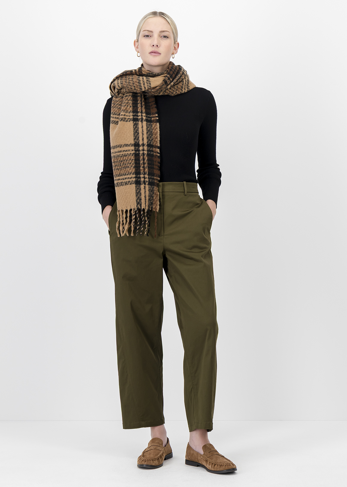 Barrel Leg Cotton Pants